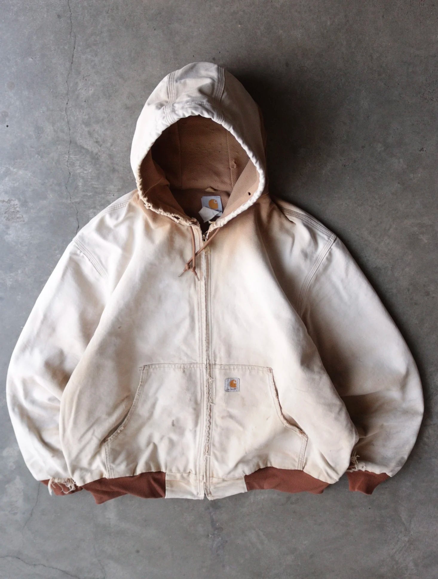 1990S FADED CARHARTT HOODED JACKET