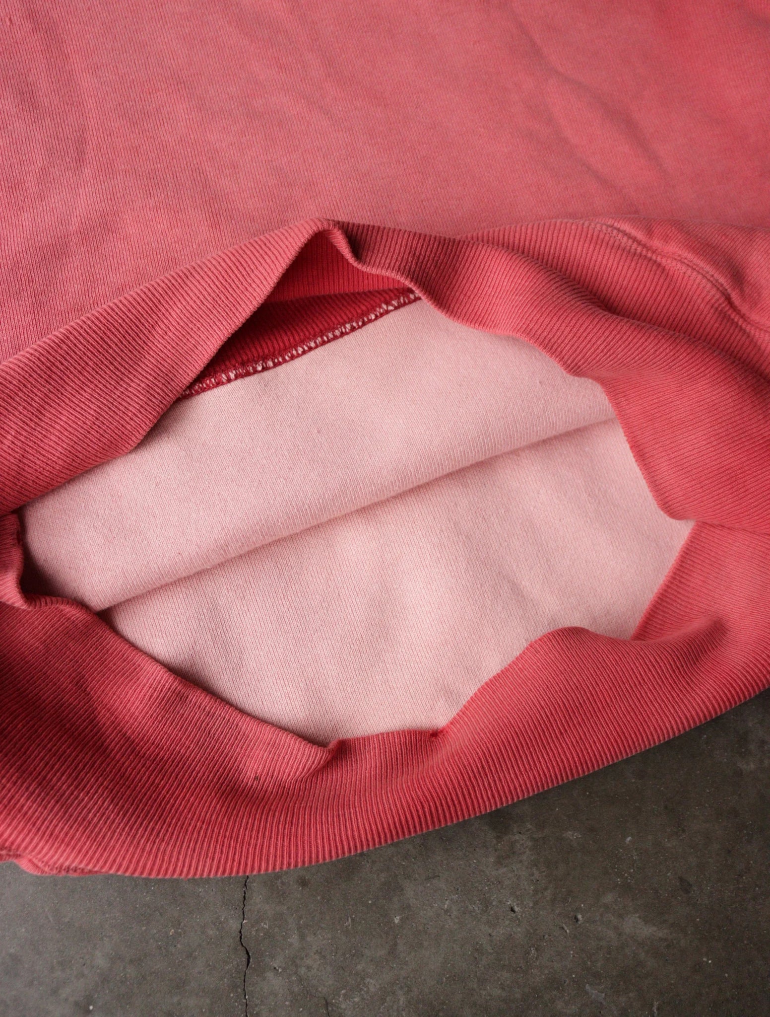1950S FADED RED DOUBLE FACE HOODED SWEATSHIRT