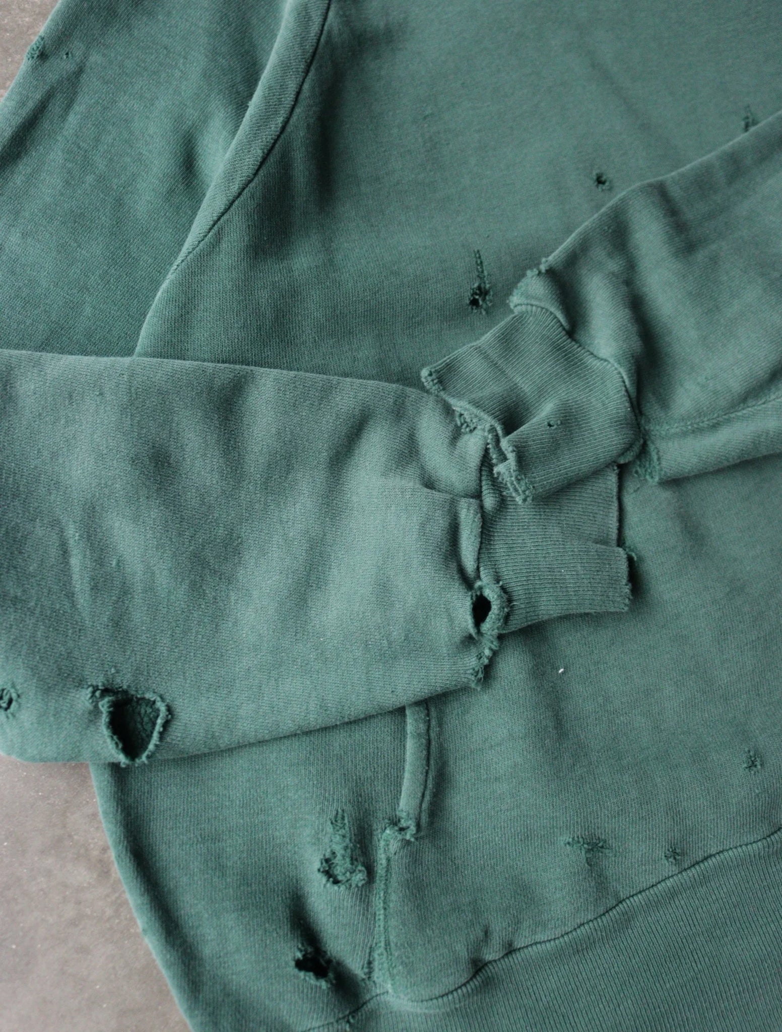 1960S FADED GREEN HOODED SWEATSHIRT