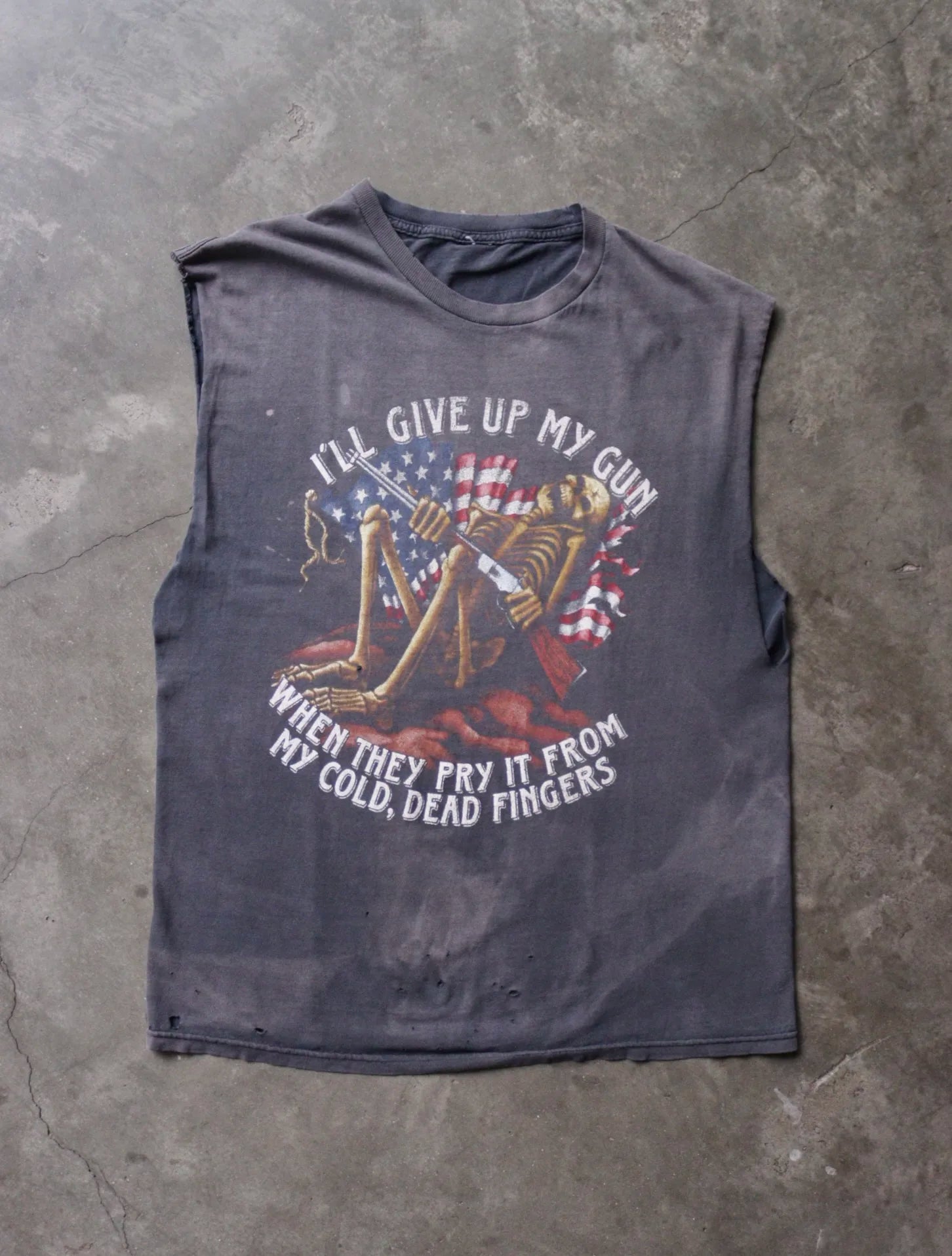 1990S I'LL GIVE UP MY ARMS FADED CHOPPED TEE