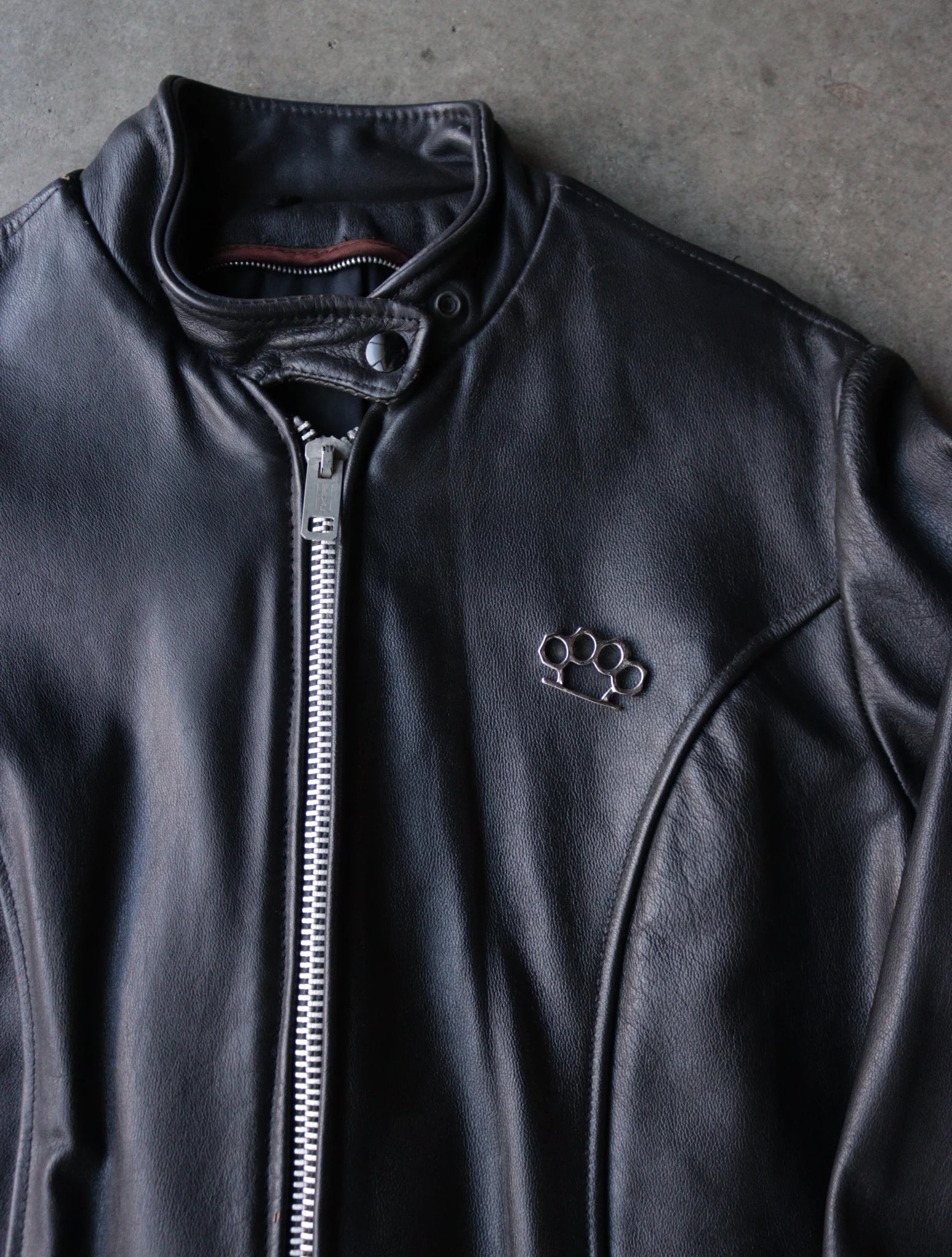 1970S LEATHER BIKER RACER JACKET