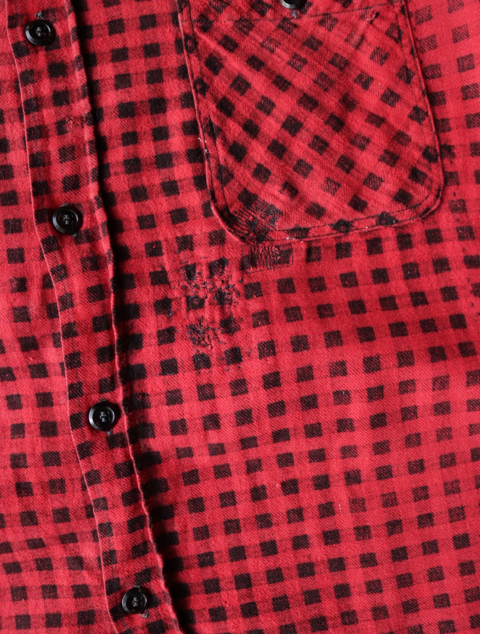 1960S FADED REPAIRED FLANNEL SHIRT