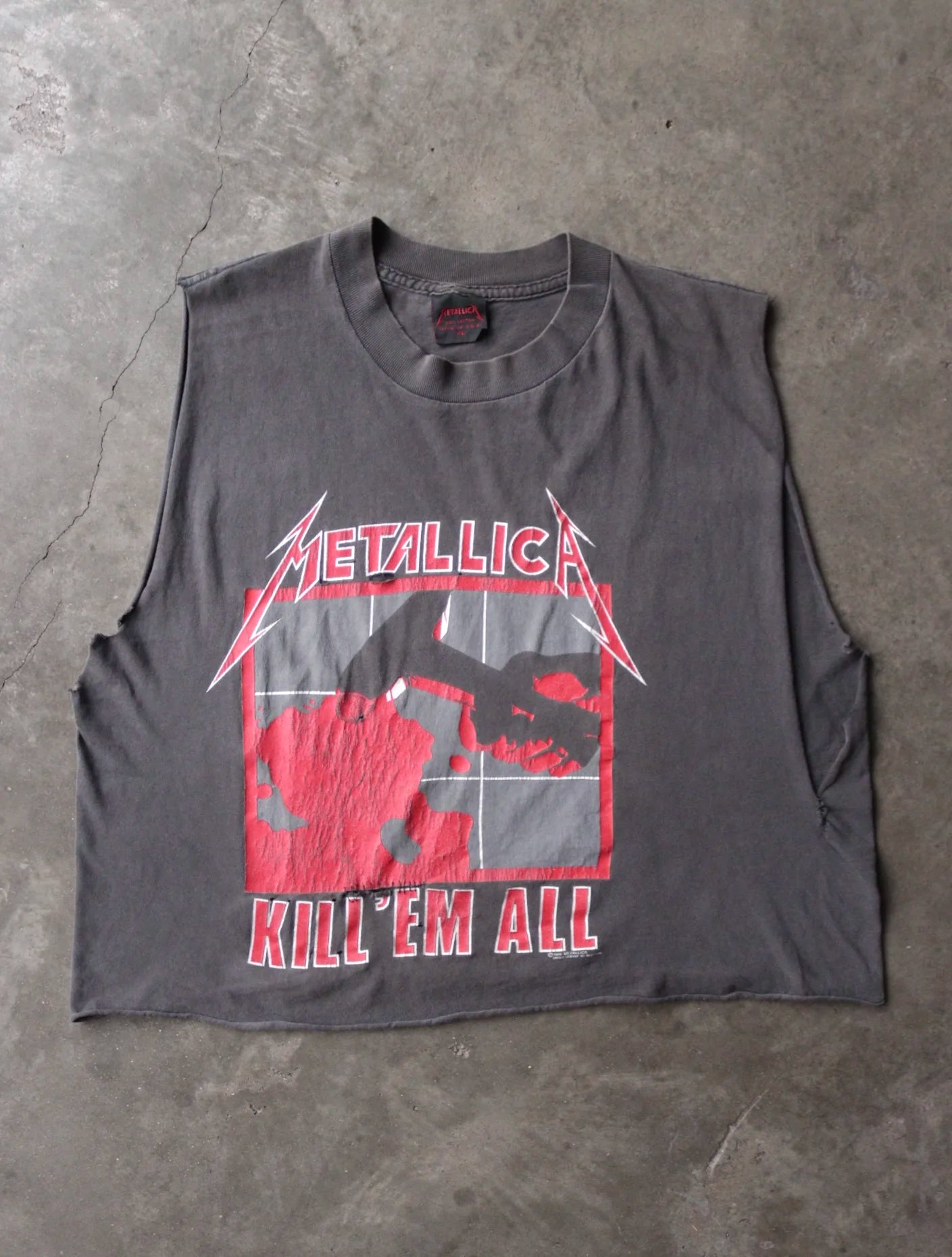 2000S FADED METALLICA KILL THEM ALL CHOPPED BAND TEE