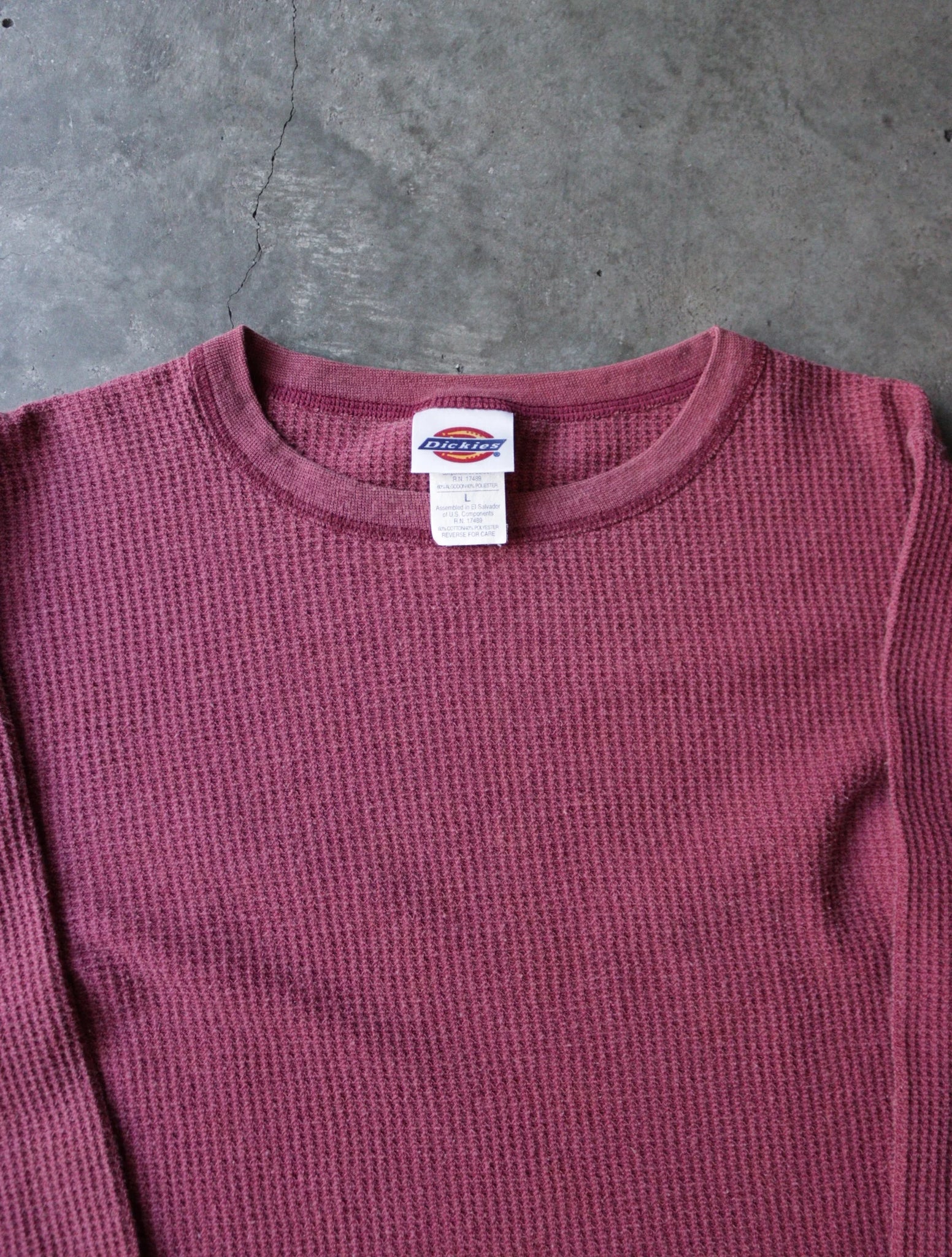 1990S FADED RED THERMAL L/S TEE