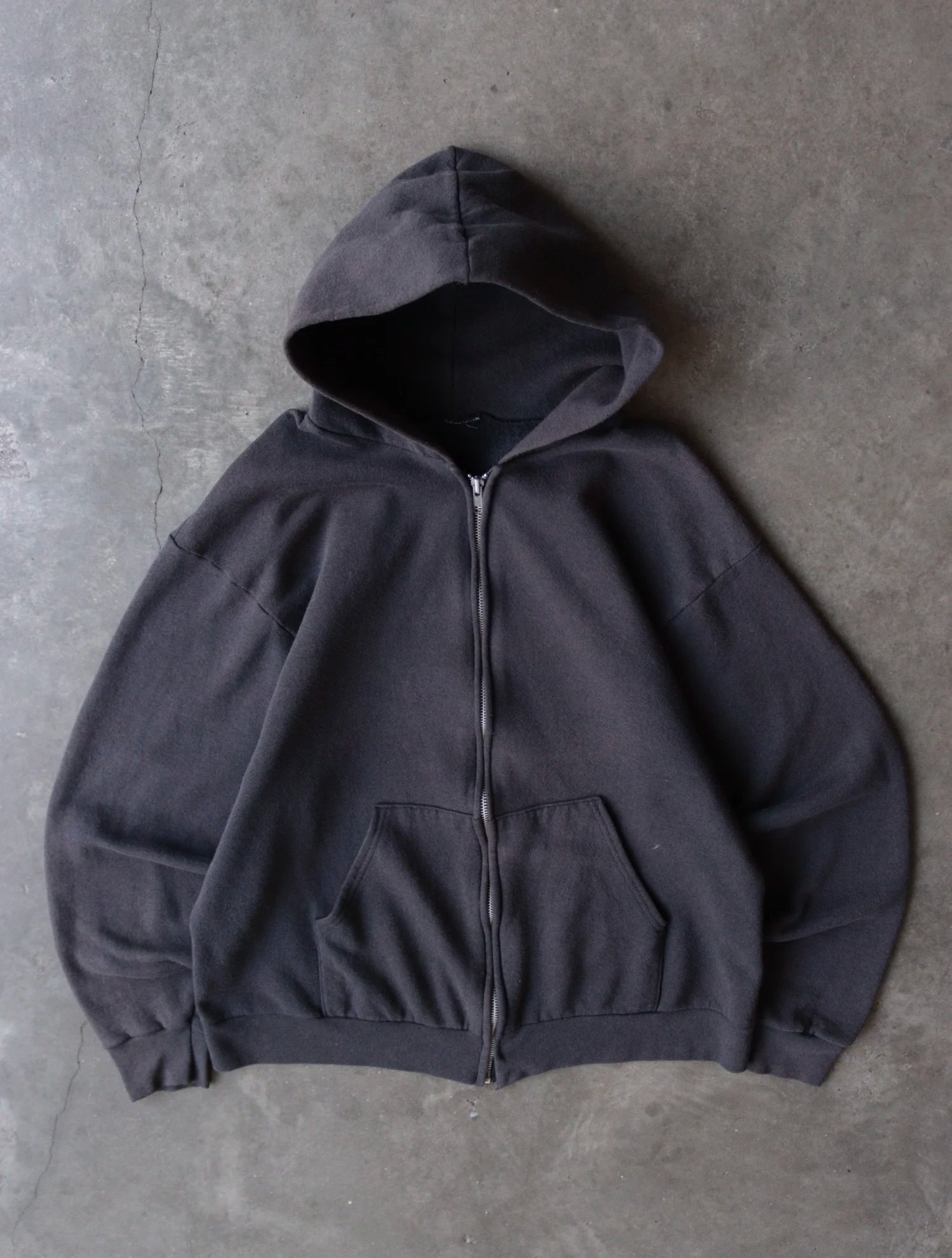 1990S FADED ZIP UP HOODED SWEATSHIRT