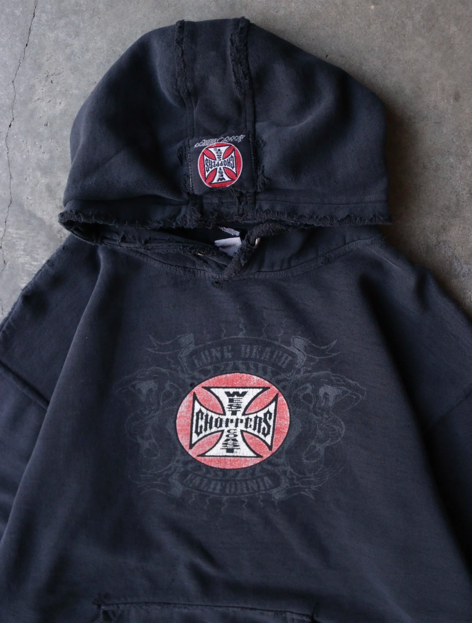 2000S FADED DISTRESSED WCC HOODED SWEATSHIRT