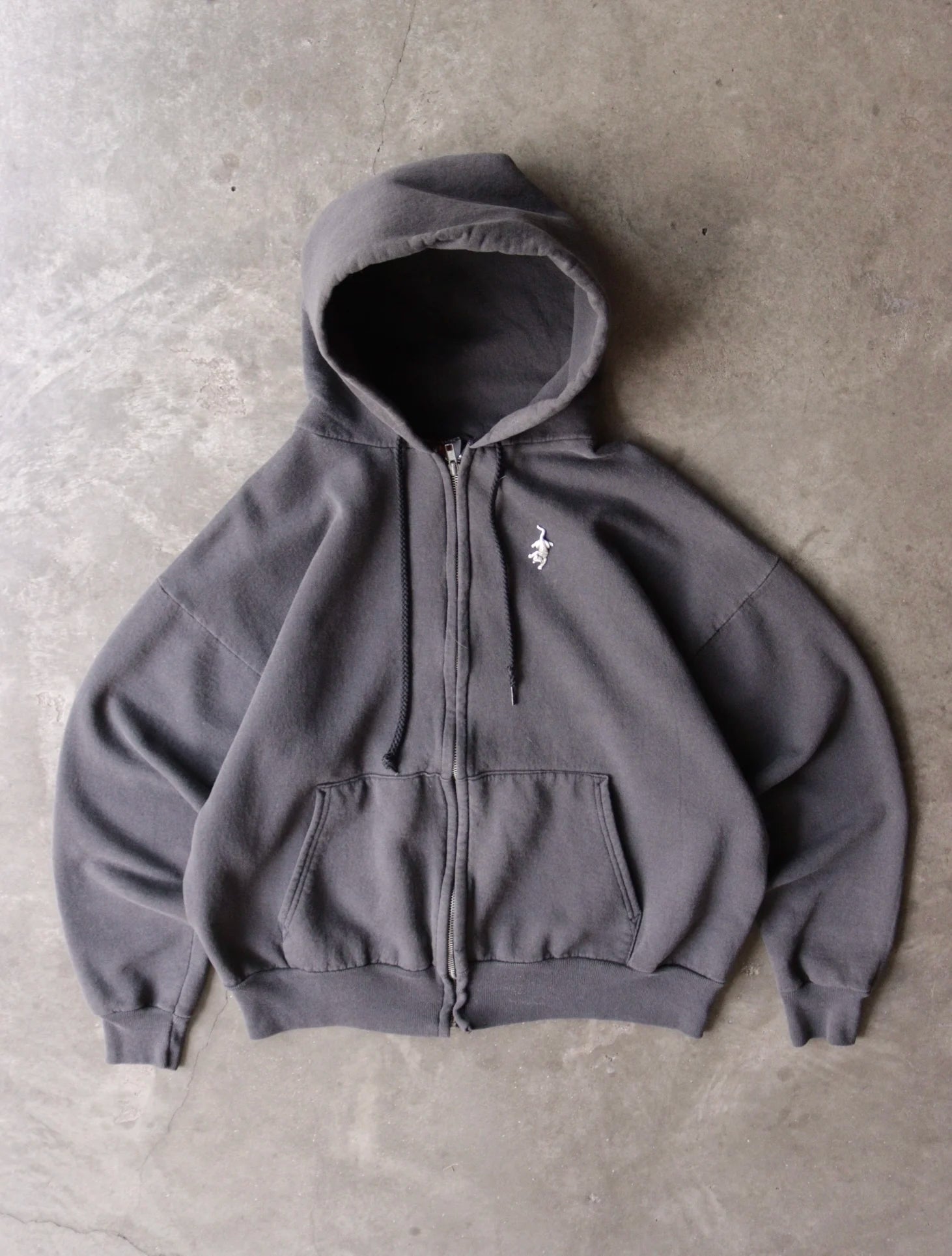 1990S FADED ZIP UP HOODED SWEATSHIRT