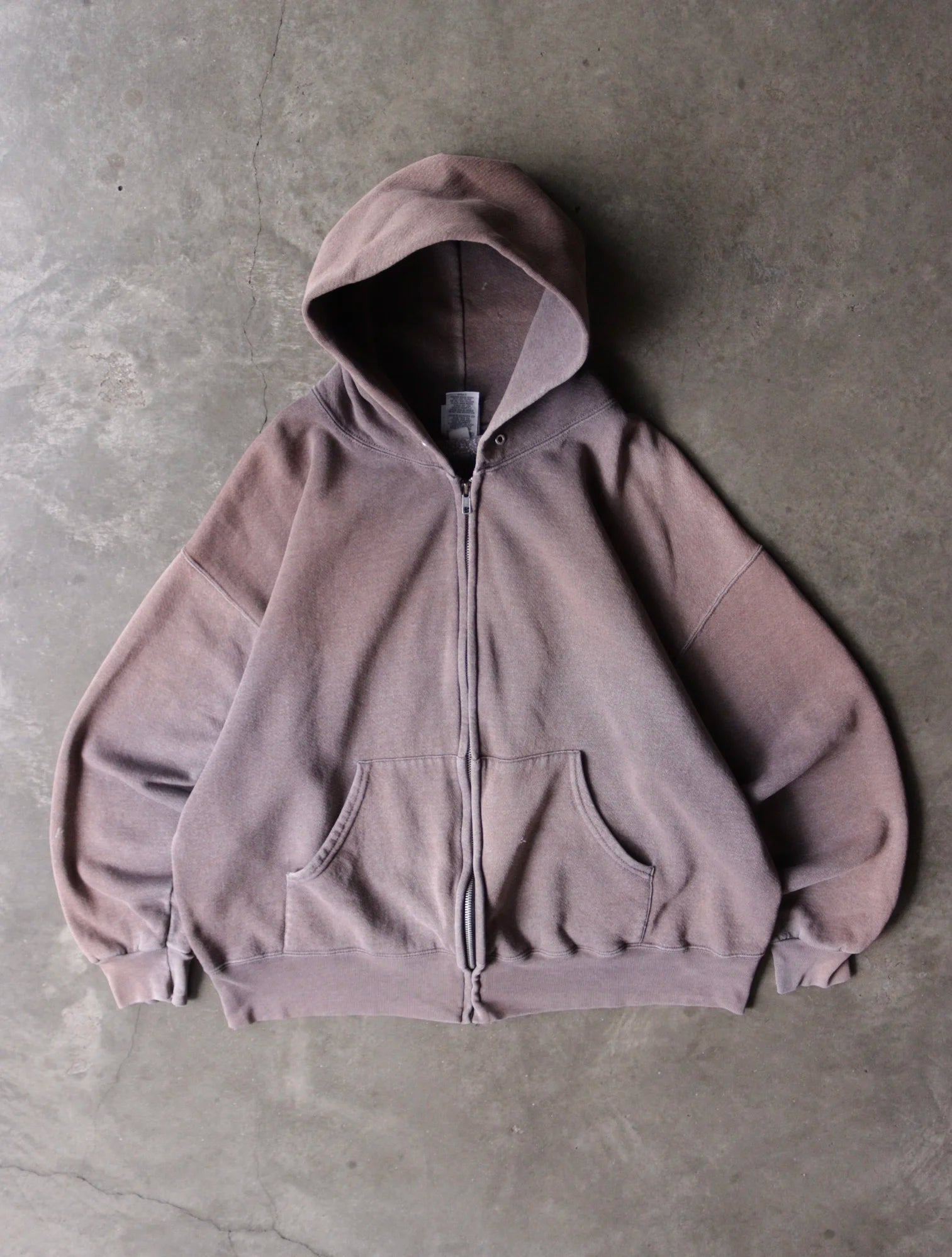 1990S FADED ZIP UP HOODED SWEATSHIRT