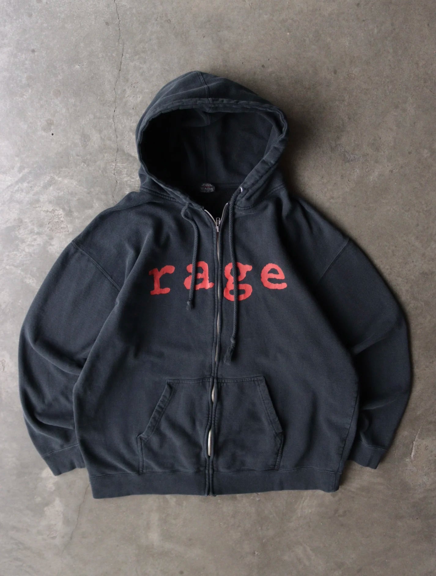 1990S RAGE AGAINST THE MACHINE ZIP UP HOODED SWEATSHIRT