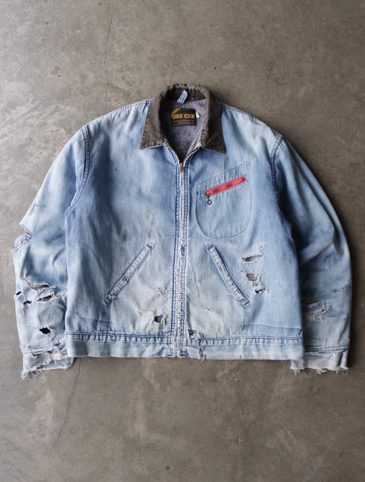 1970S FADED DISTRESSED DENIM JACKET