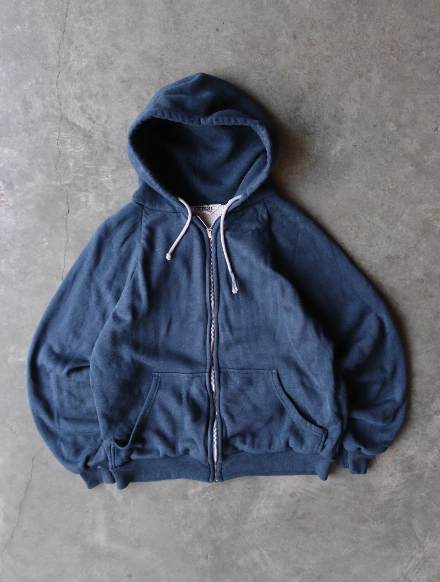 1980S THERMAL LINED ZIP UP HOODED SWEATSHIRT