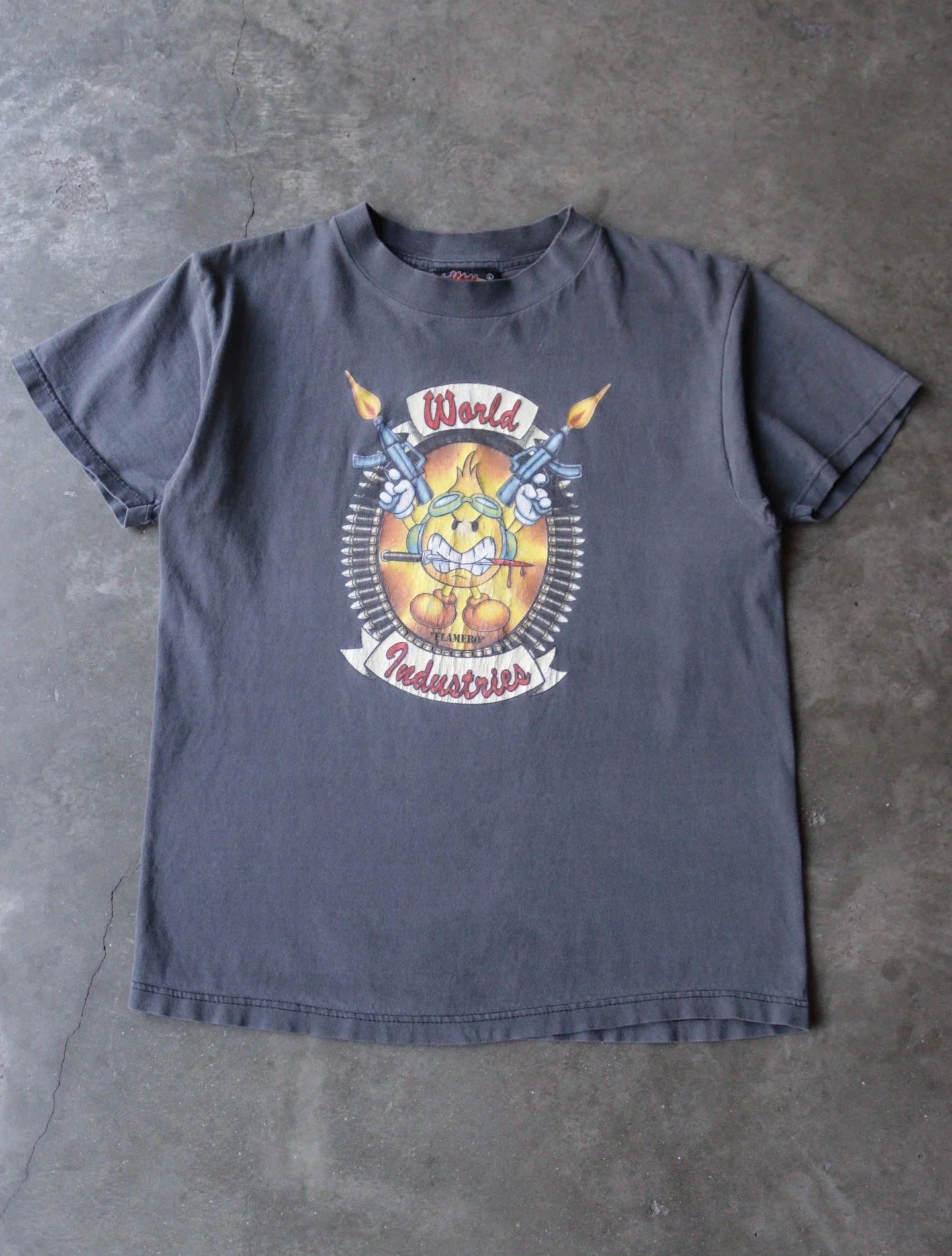 2000S SUN FADED WORLD INDUSTRIES TEE