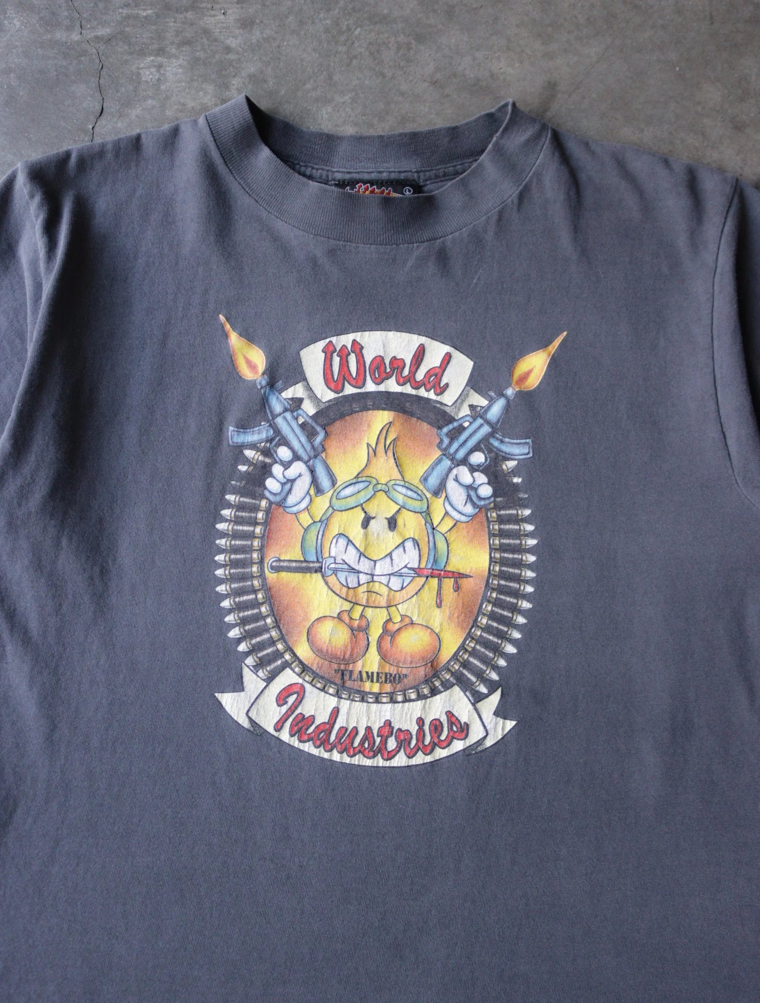 2000S SUN FADED WORLD INDUSTRIES TEE