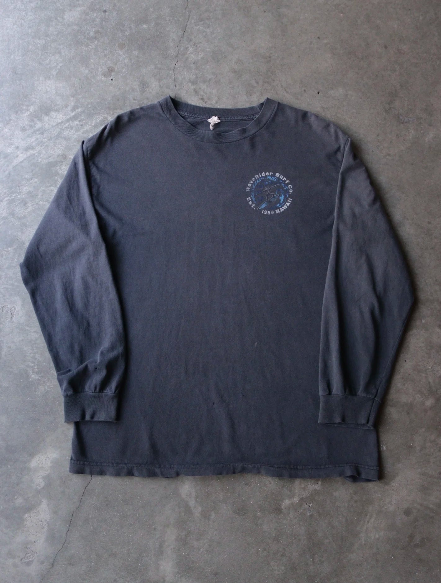 1990S SUN FADED WAVERIDER SURF L/S TEE