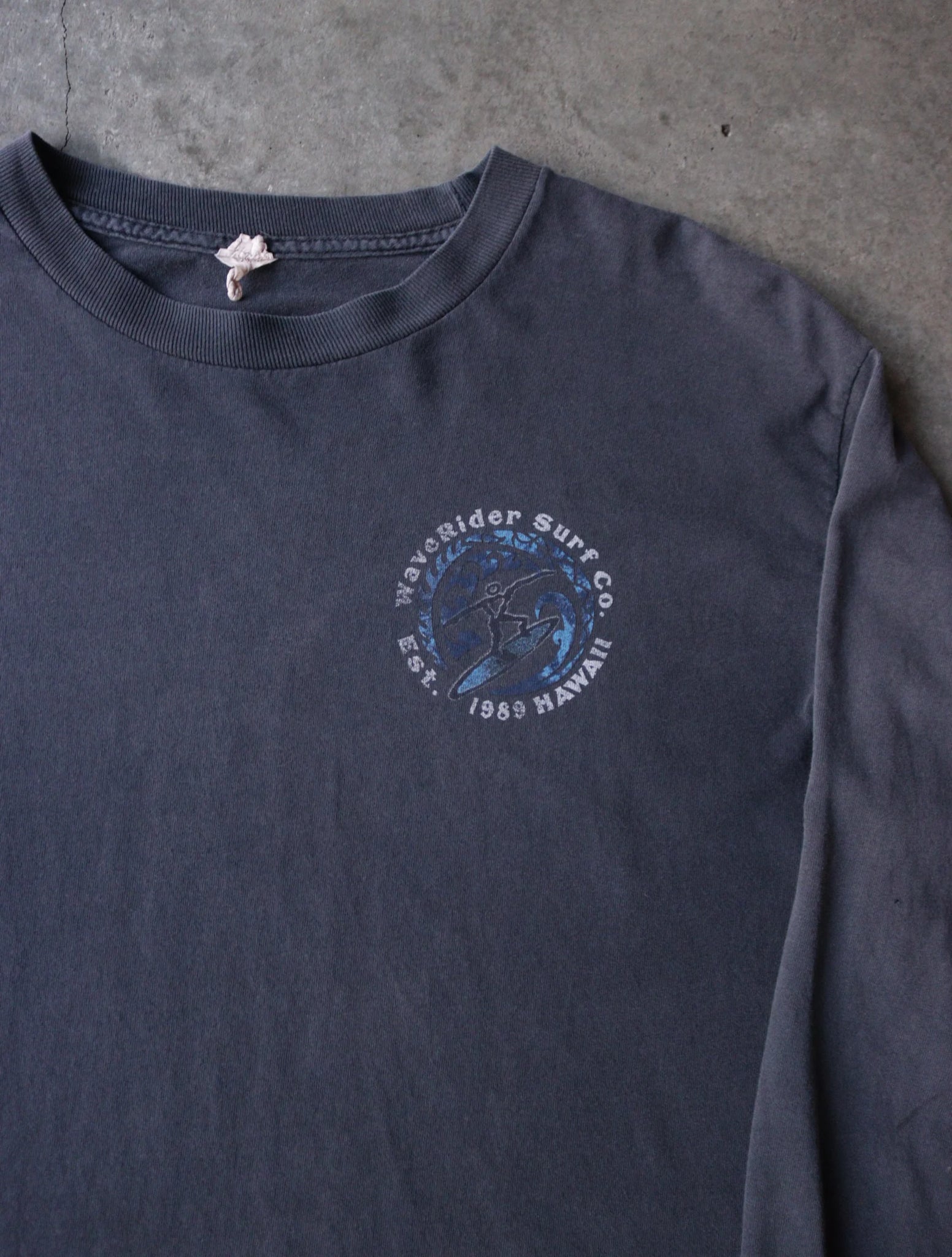 1990S SUN FADED WAVERIDER SURF L/S TEE