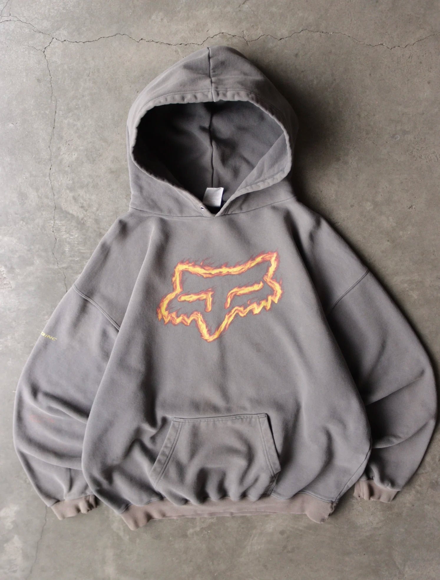 1990S FOX RACING FLAME HOODED SWEATSHIRT