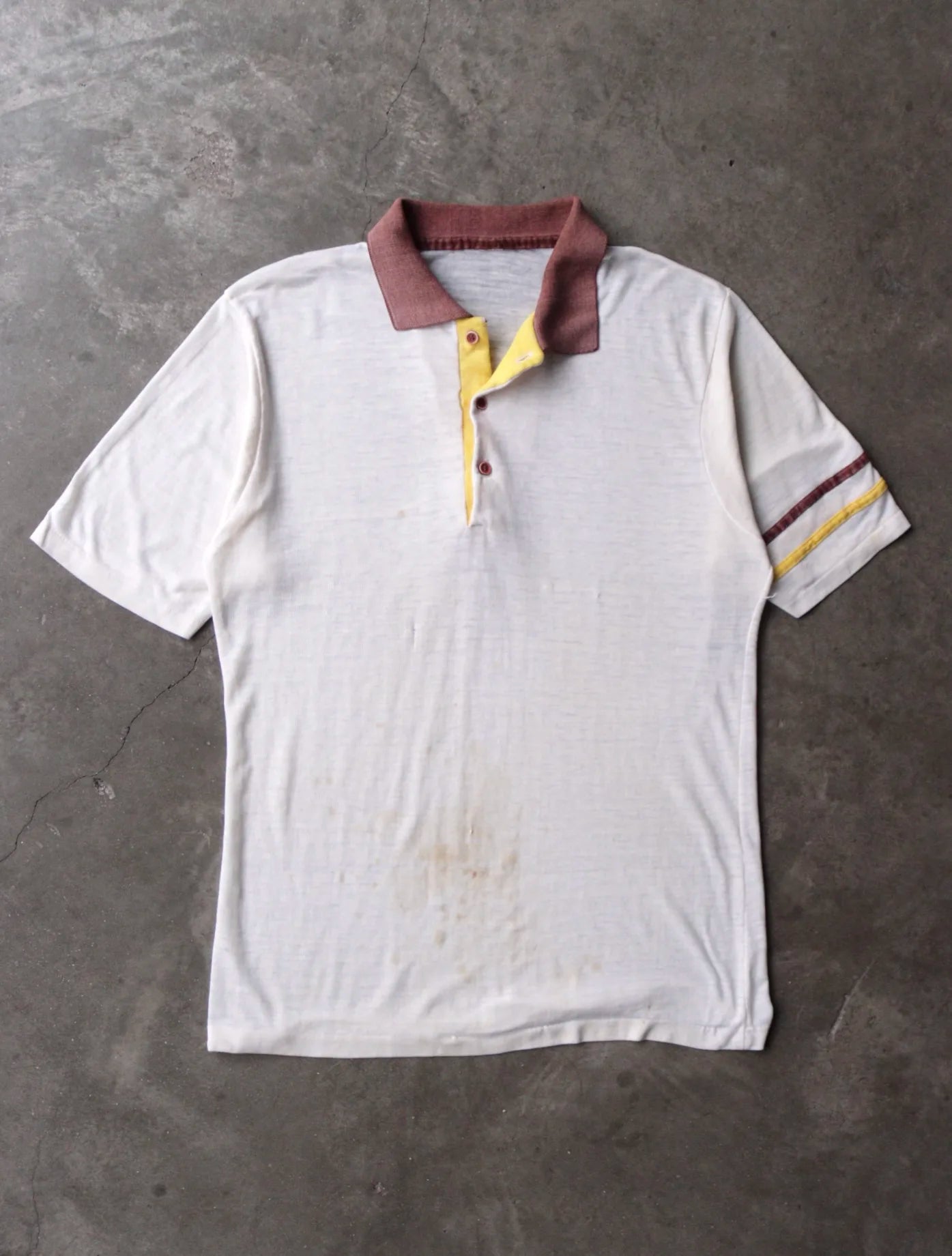 1970S 1/4 BUTTON UP STAINED SHIRT