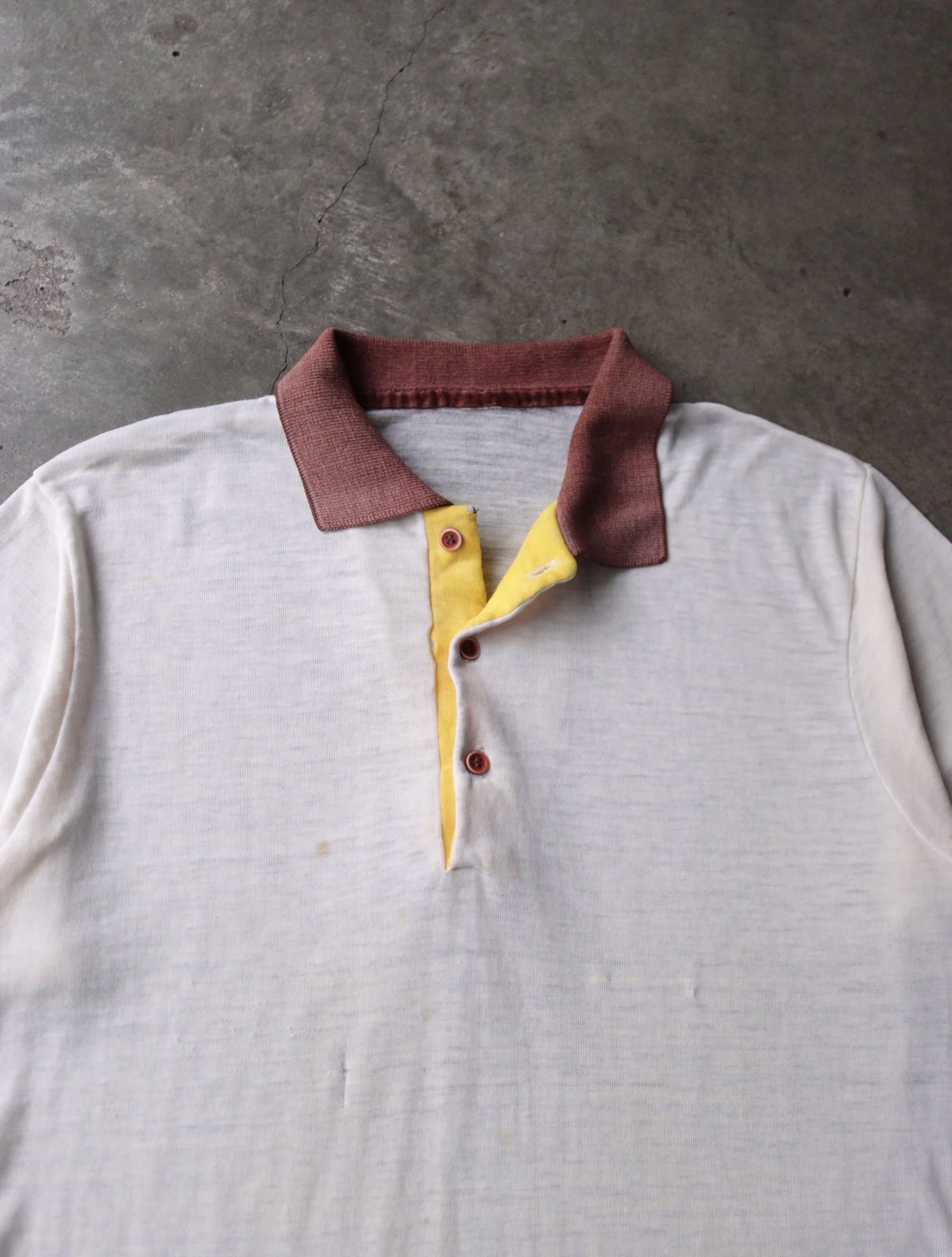 1970S 1/4 BUTTON UP STAINED SHIRT