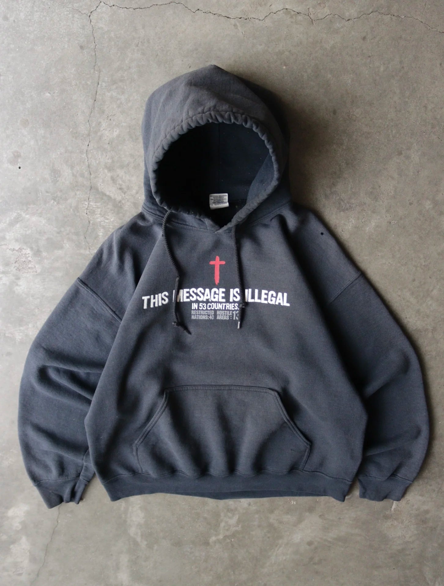 2000S THIS MESSAGE IS ILLEGAL HOODED SWEATSHIRT