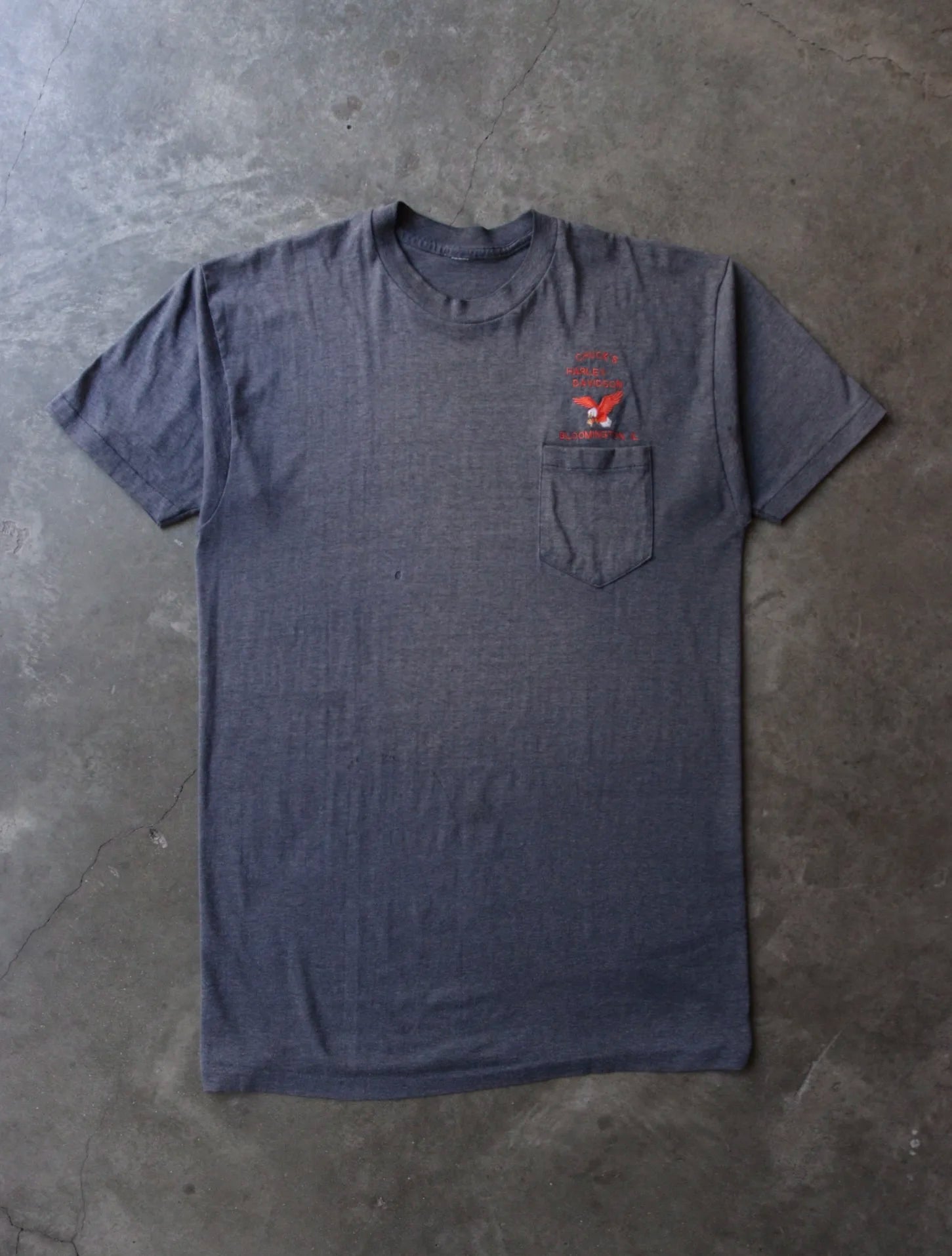 1990S SUNFADED HARLEY DAVIDSON POCKET TEE