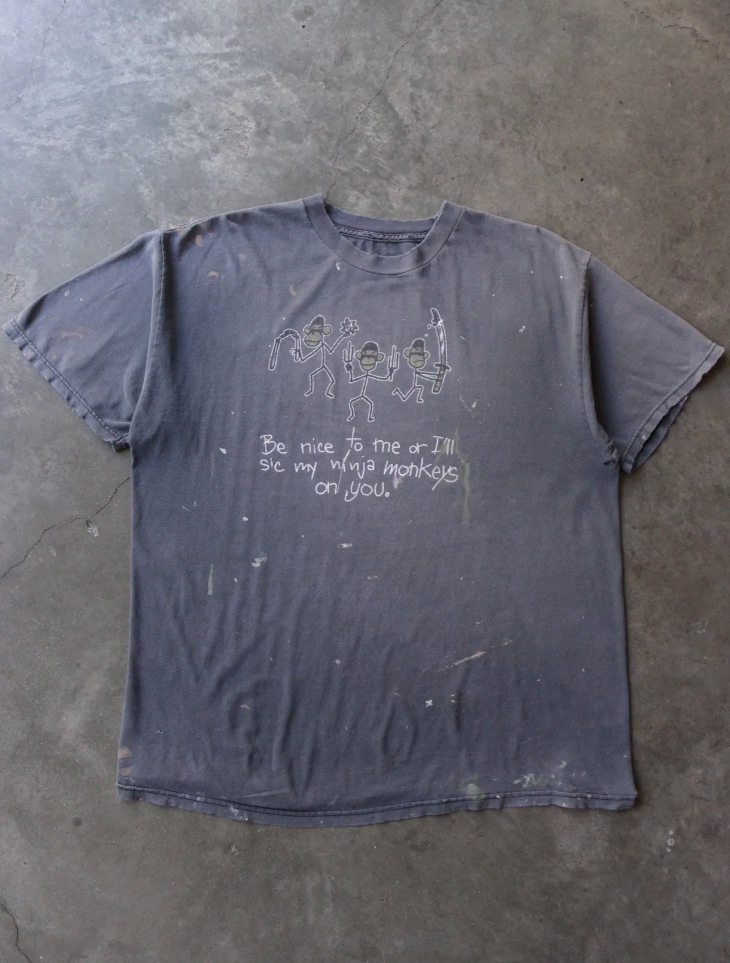 2000S SUNFADED NINJA MONKEYS TEE