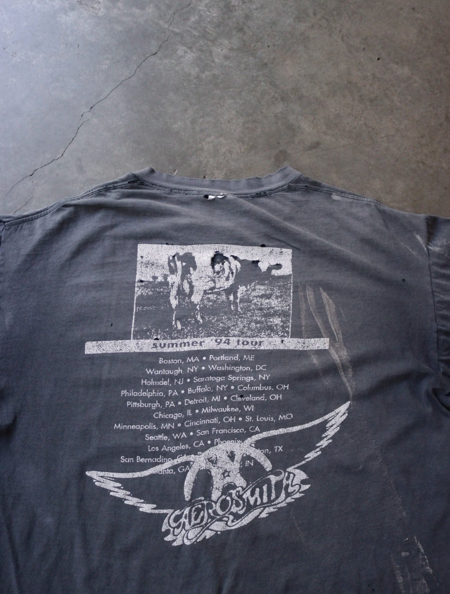 1990S AEROSMITH DISTRESSED BAND TEE