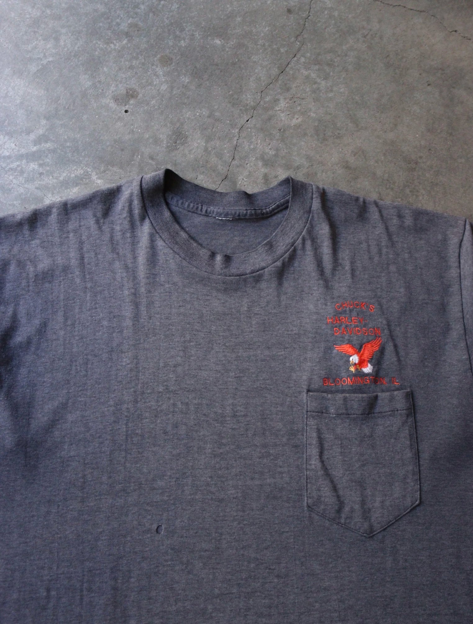 1990S SUNFADED HARLEY DAVIDSON POCKET TEE