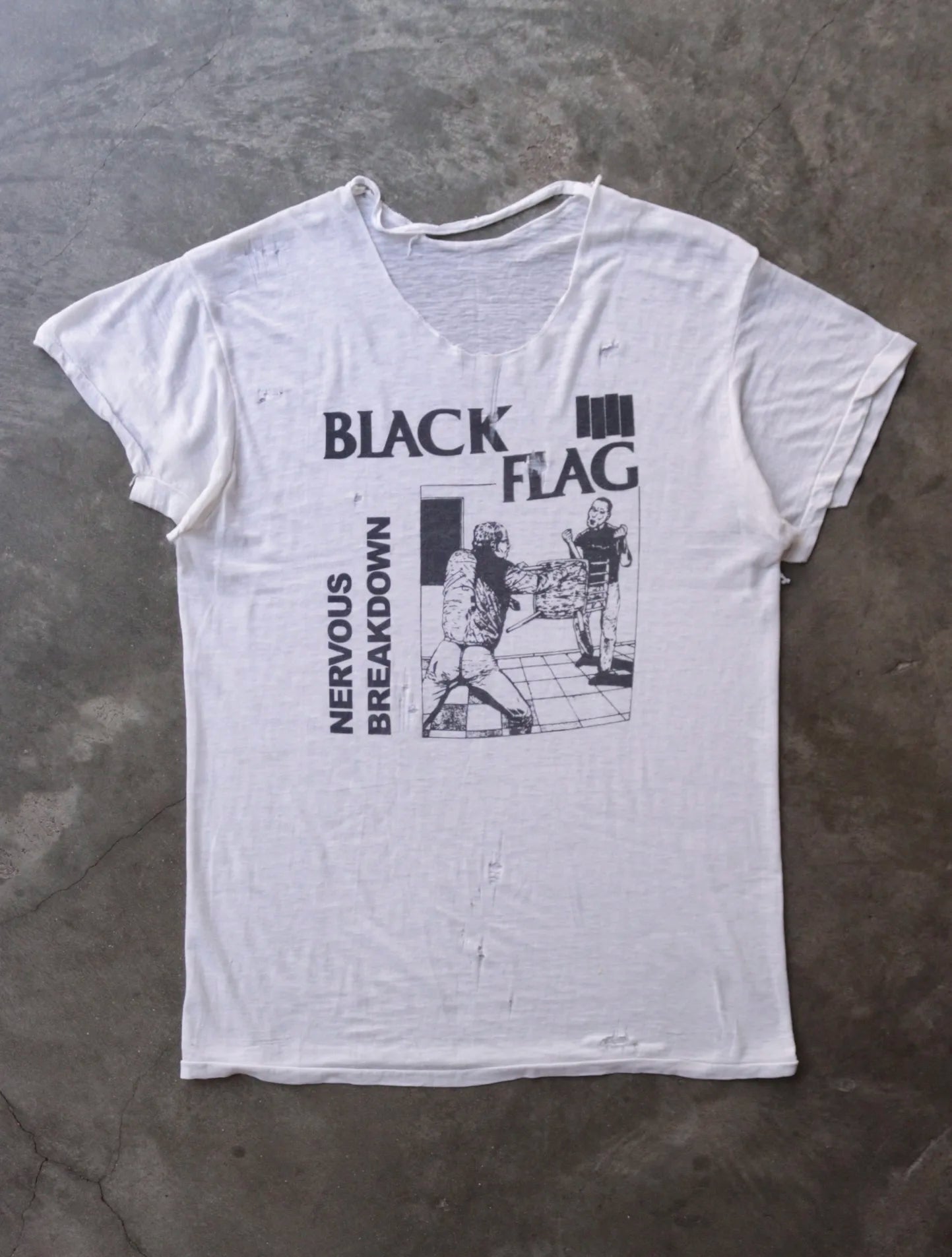 1980S THRASHED BLACK FLAG TEE