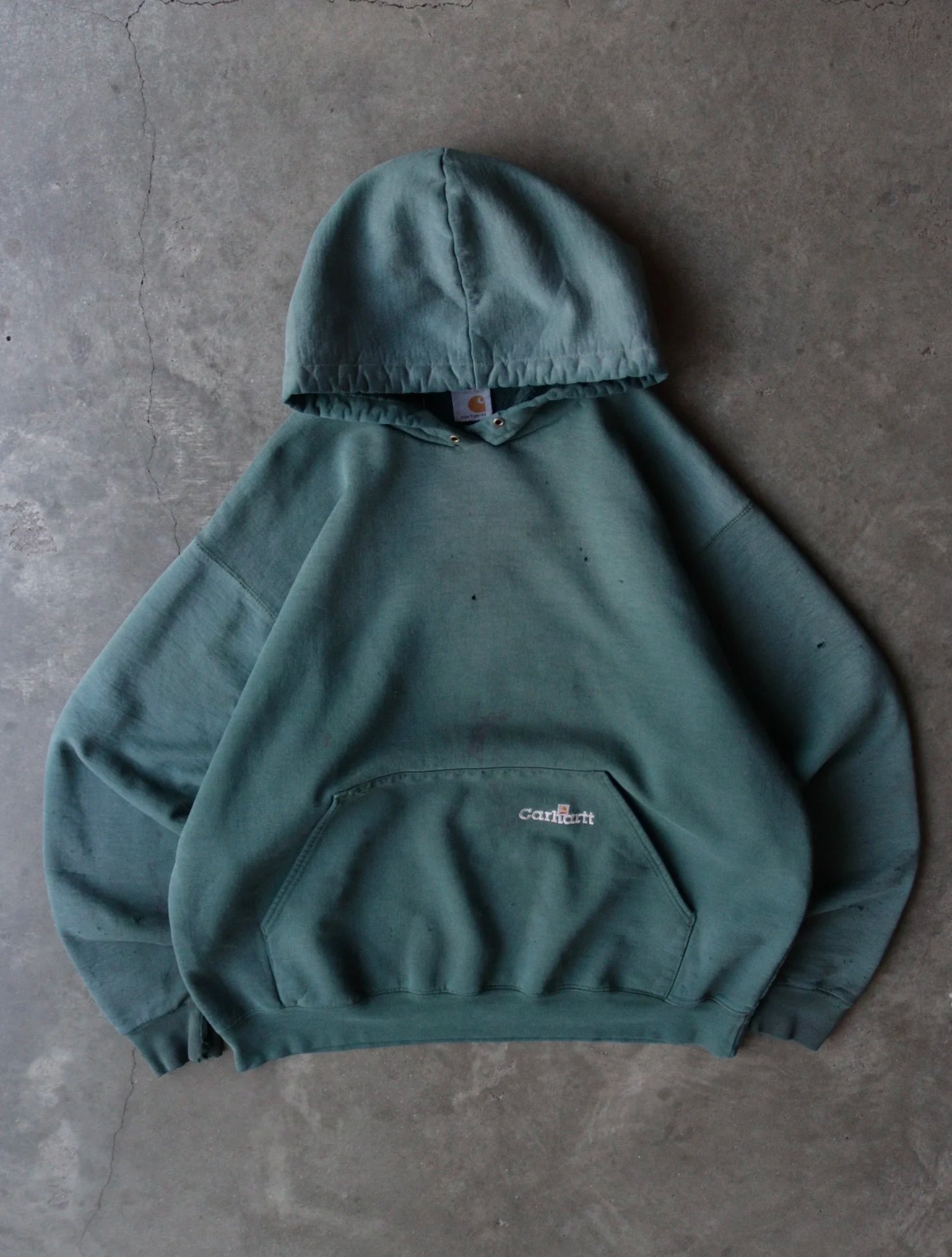 1990S CARHARTT FADED HOODED SWEATSHIRT