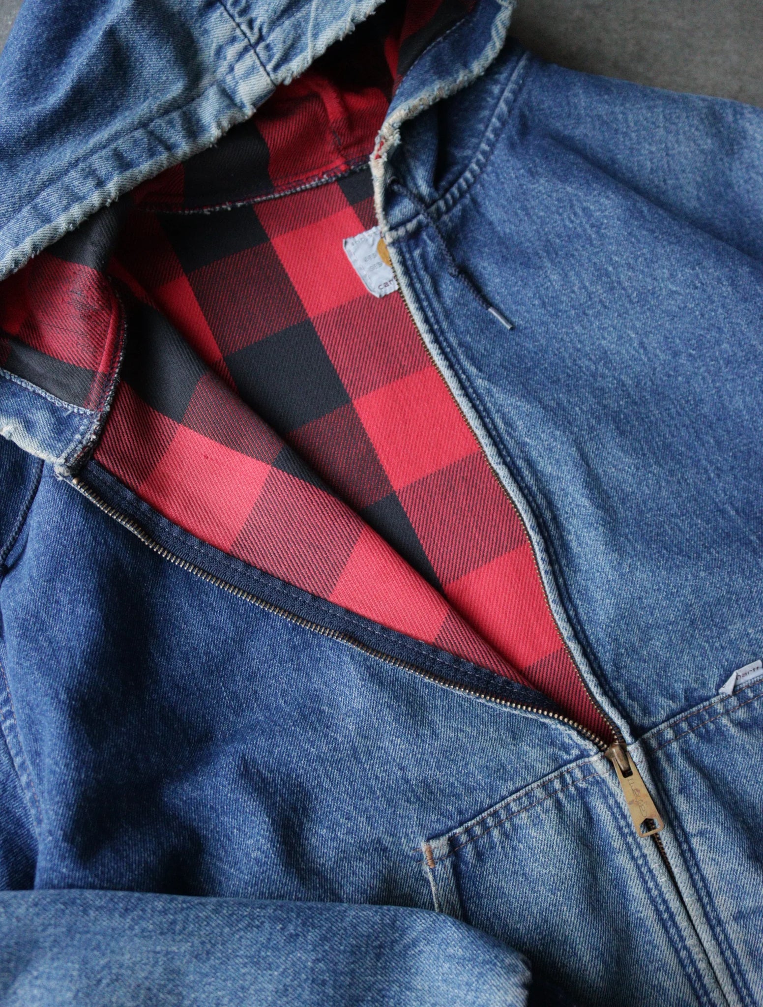 1990S DENIM CARHARTT LINED WORK JACKET