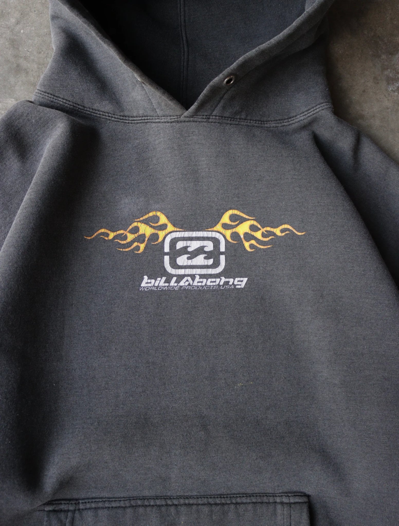 1990S FADED BILLABONG HOODED SWEATSHIRT