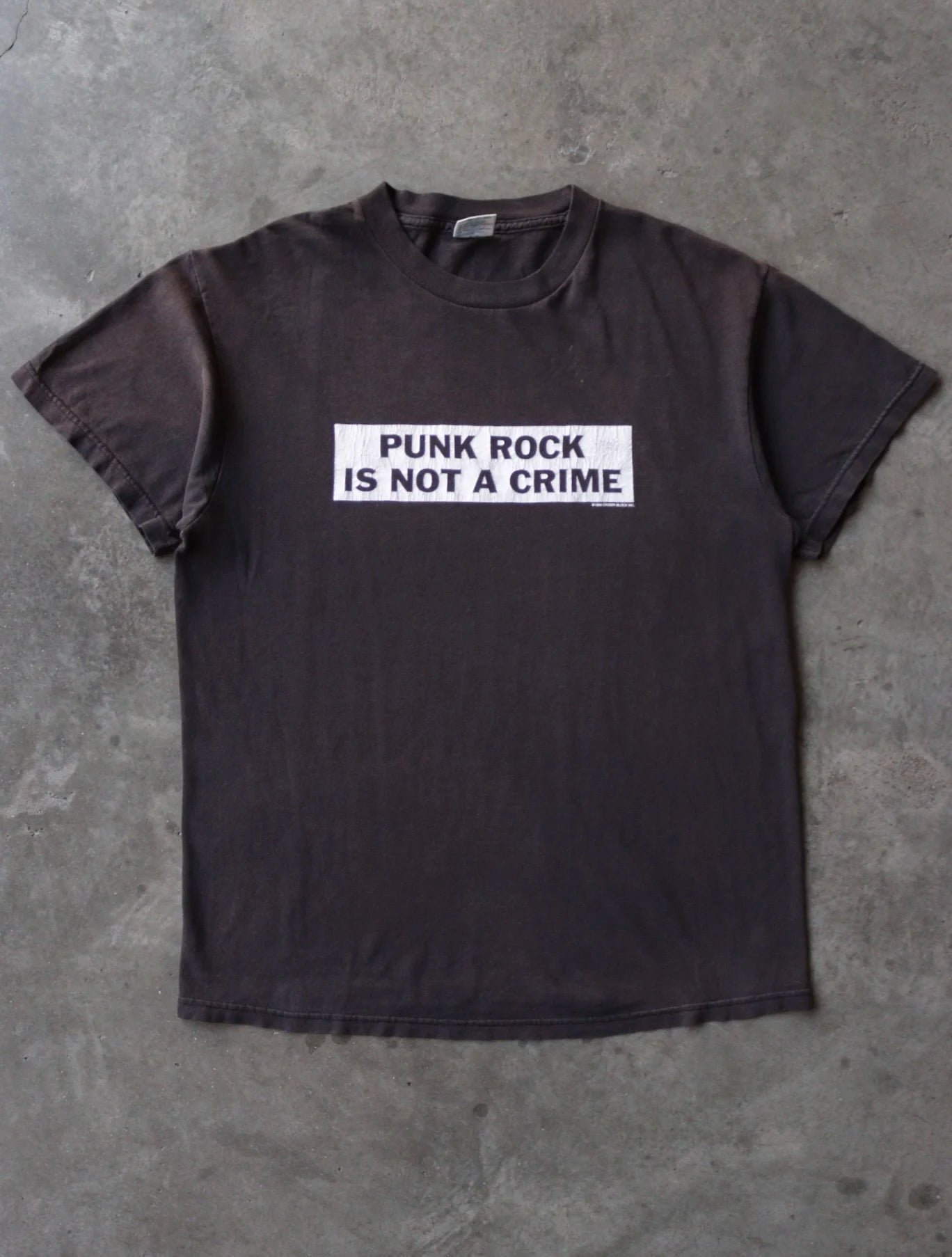 2000S SUN FADED PUNK ROCK IS NOT A CRIME TEE