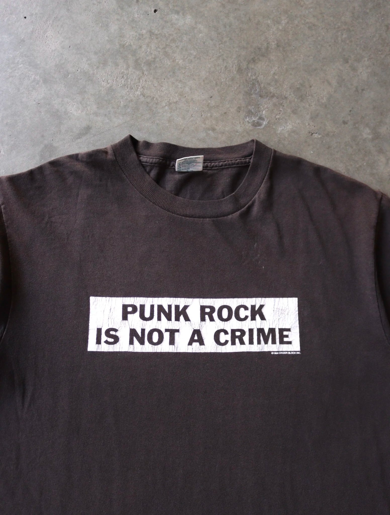 2000S SUN FADED PUNK ROCK IS NOT A CRIME TEE