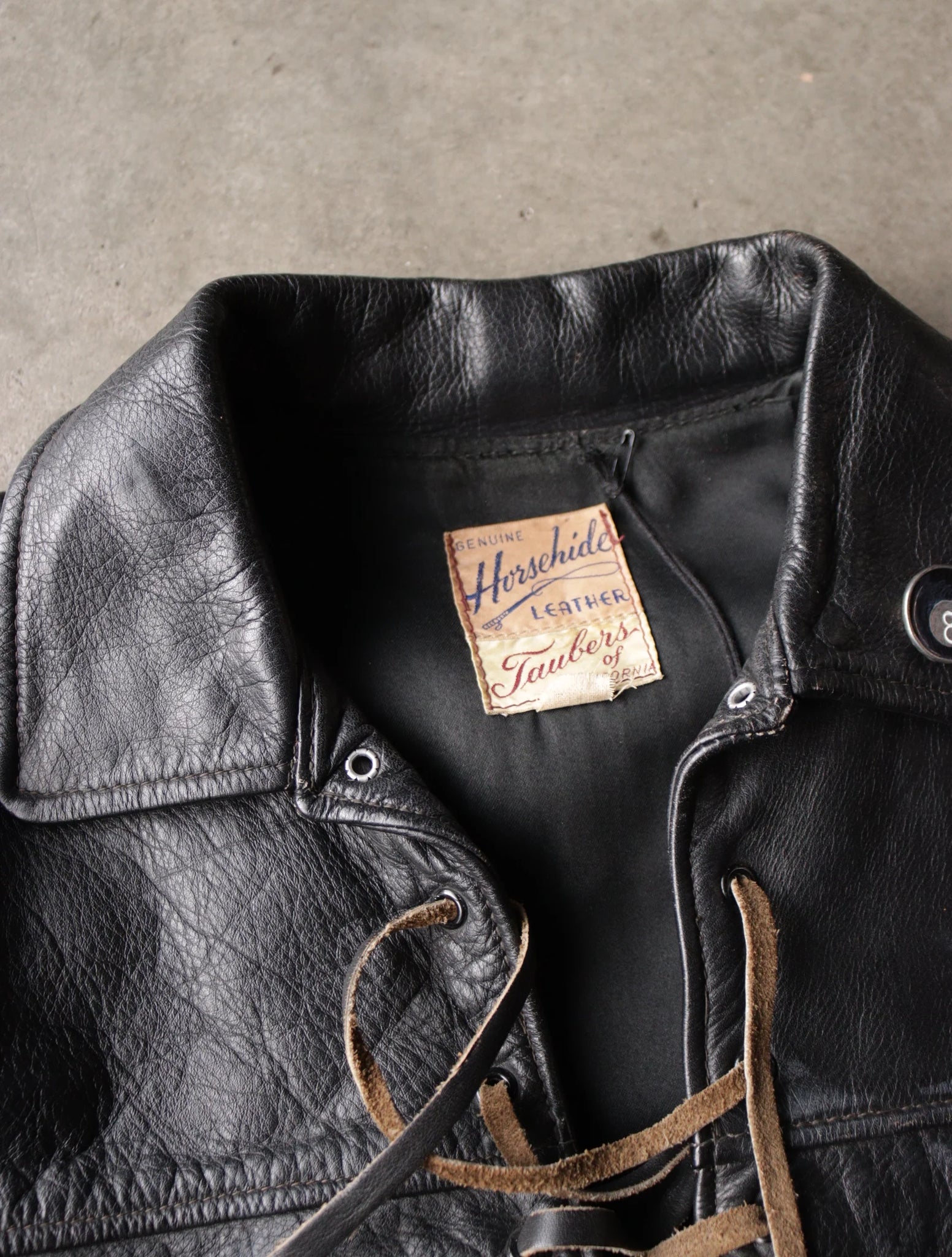 1940S LACE UP LEATHER JACKET