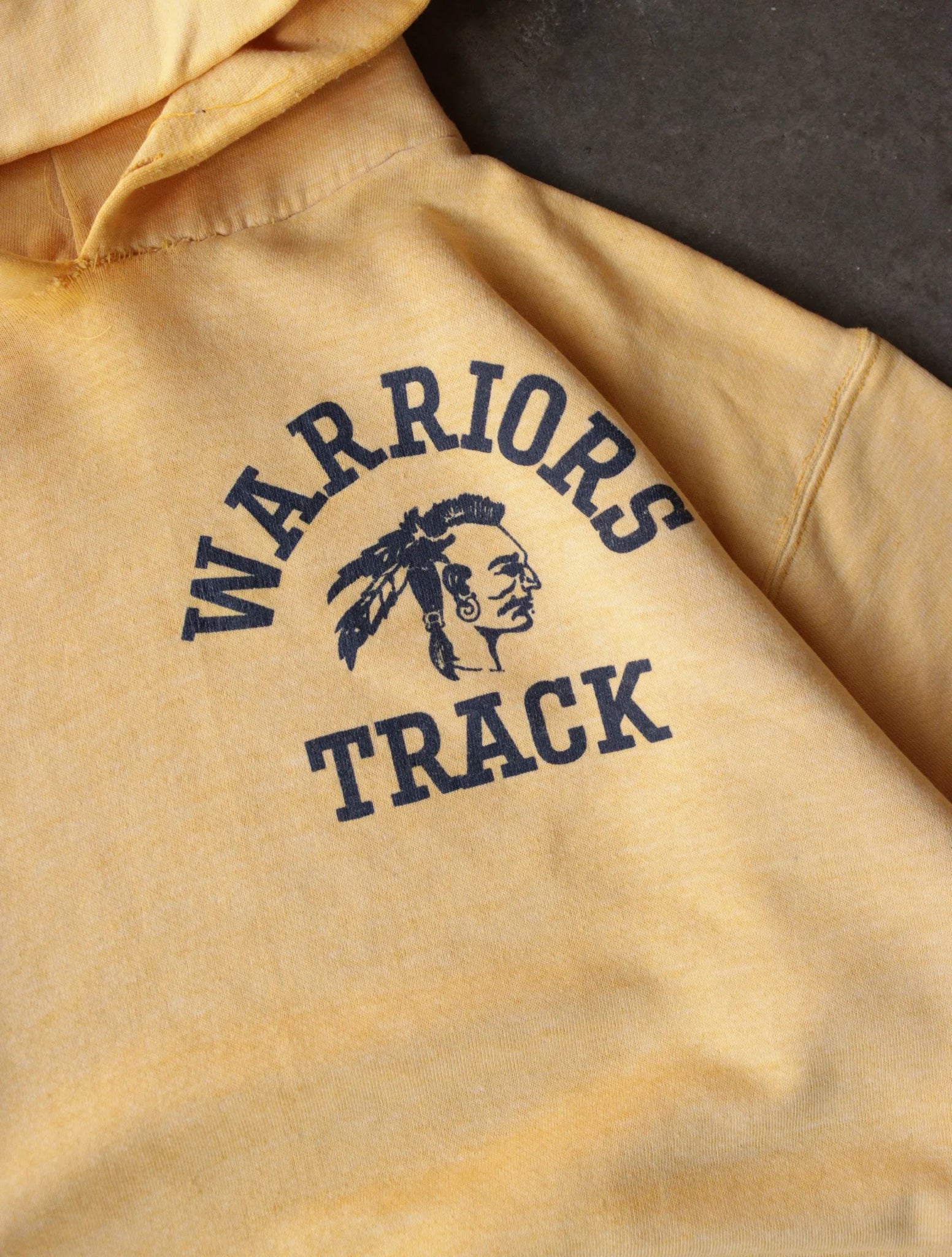 1970S YELLOW TRACK HOODED SWEATSHIRT