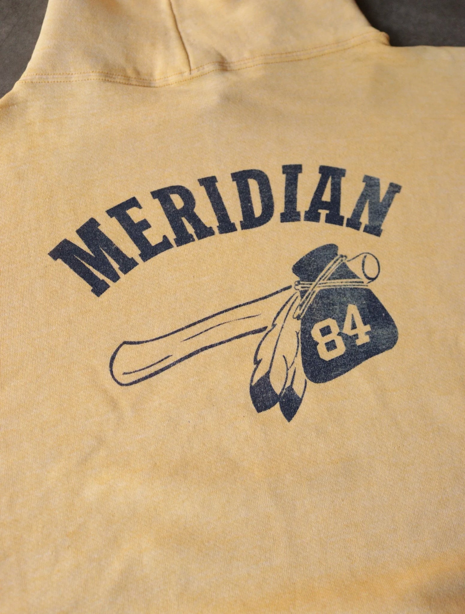 1970S YELLOW TRACK HOODED SWEATSHIRT