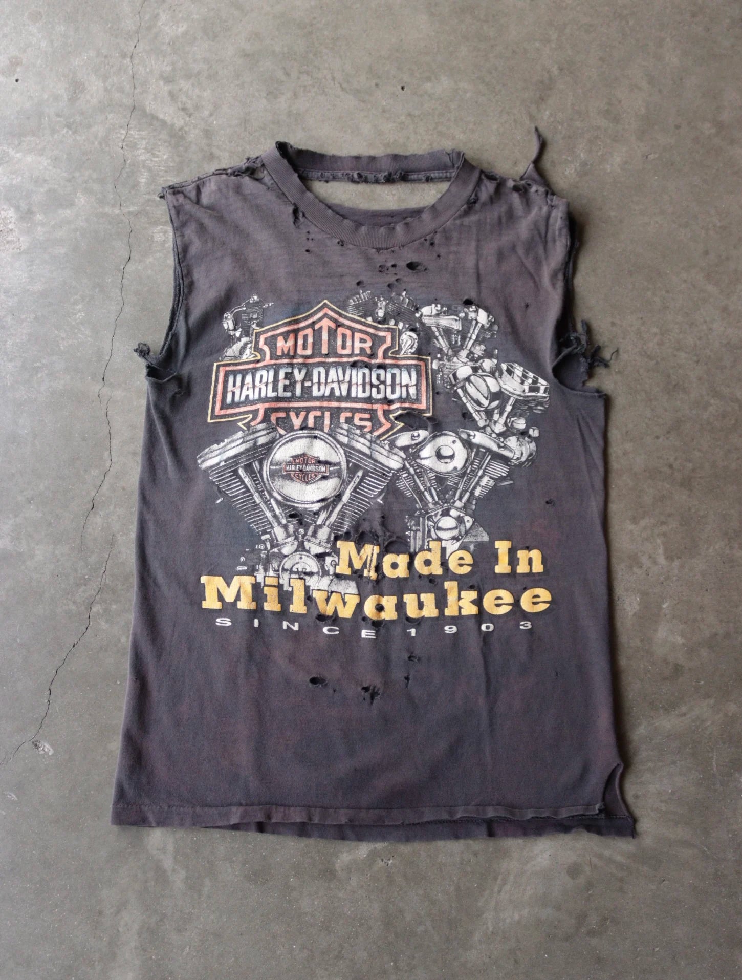 190S HARLEY THRASHED TANK TOP