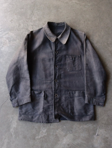 1940S FADED REPAIRED MOLESKIN JACKET – TWO FOLD