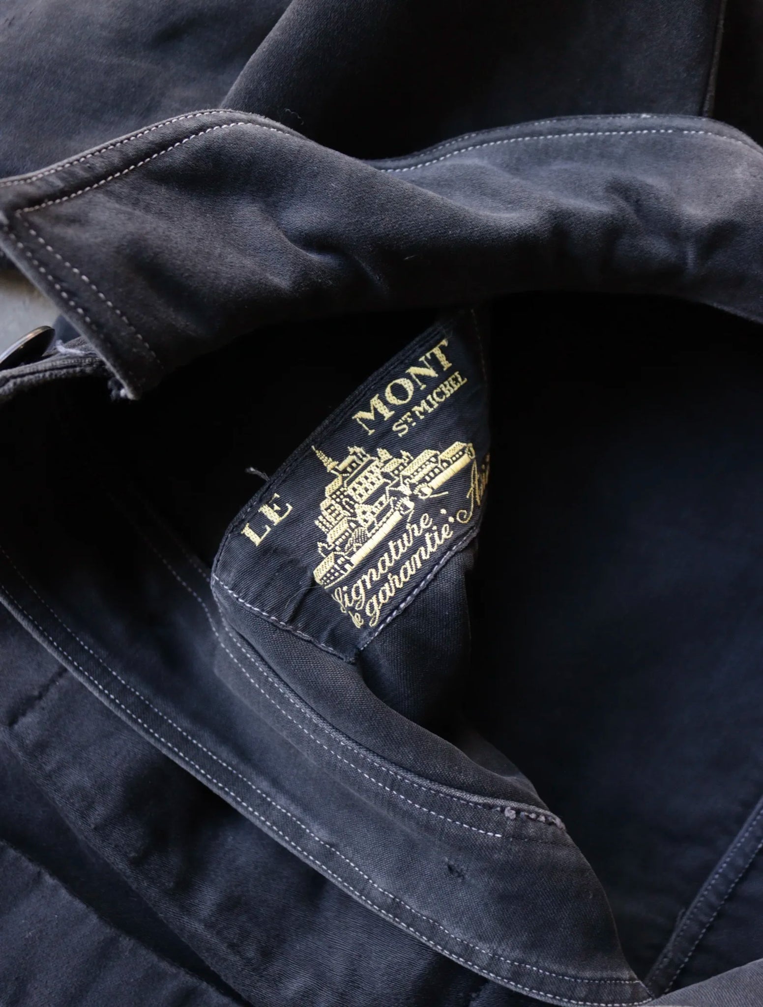 1940S REPAIRED AND FADED MOLESKIN JACKET