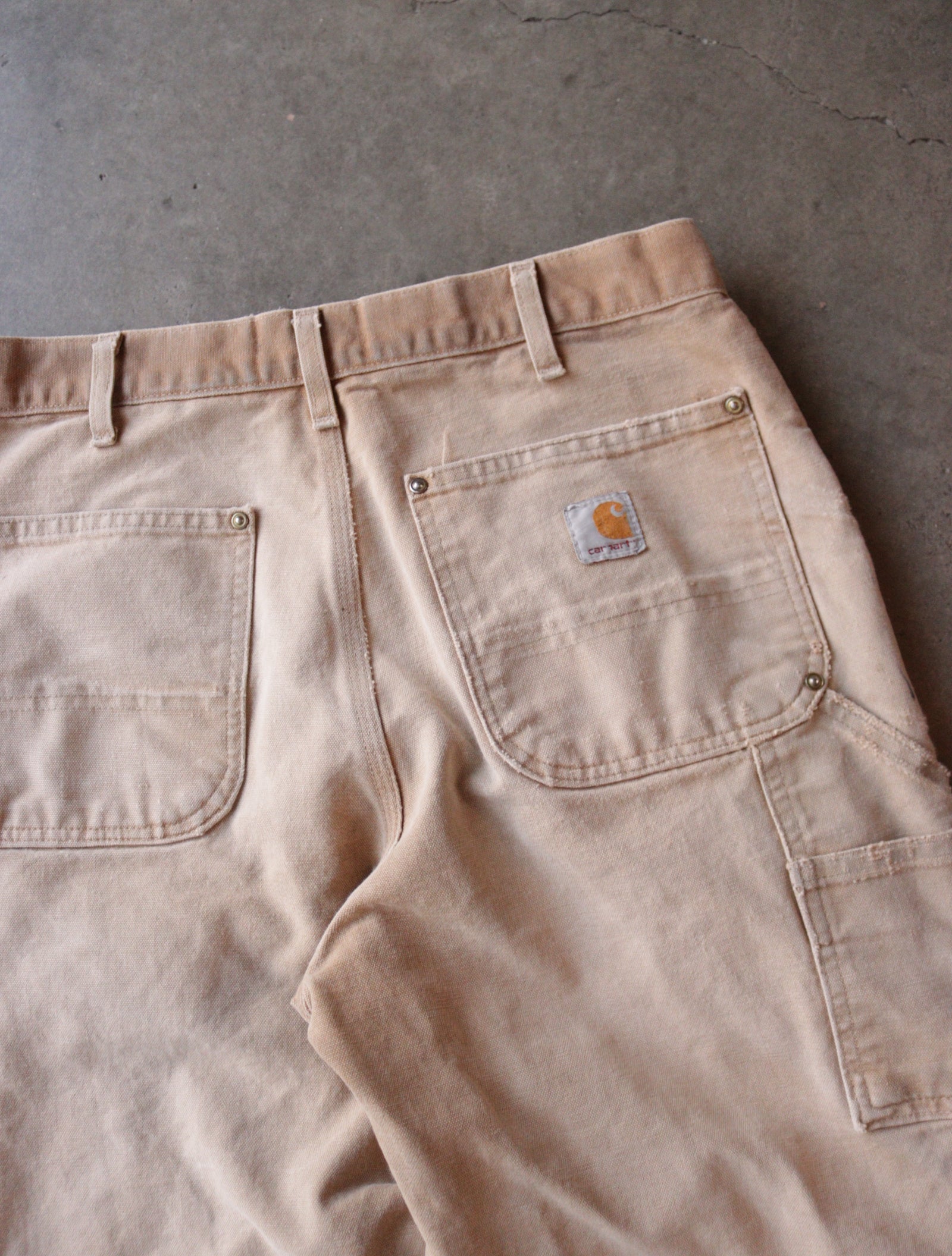CARHARTT DISTRESSED FADED TAN DOUBLE KNEE PANTS – TWO FOLD