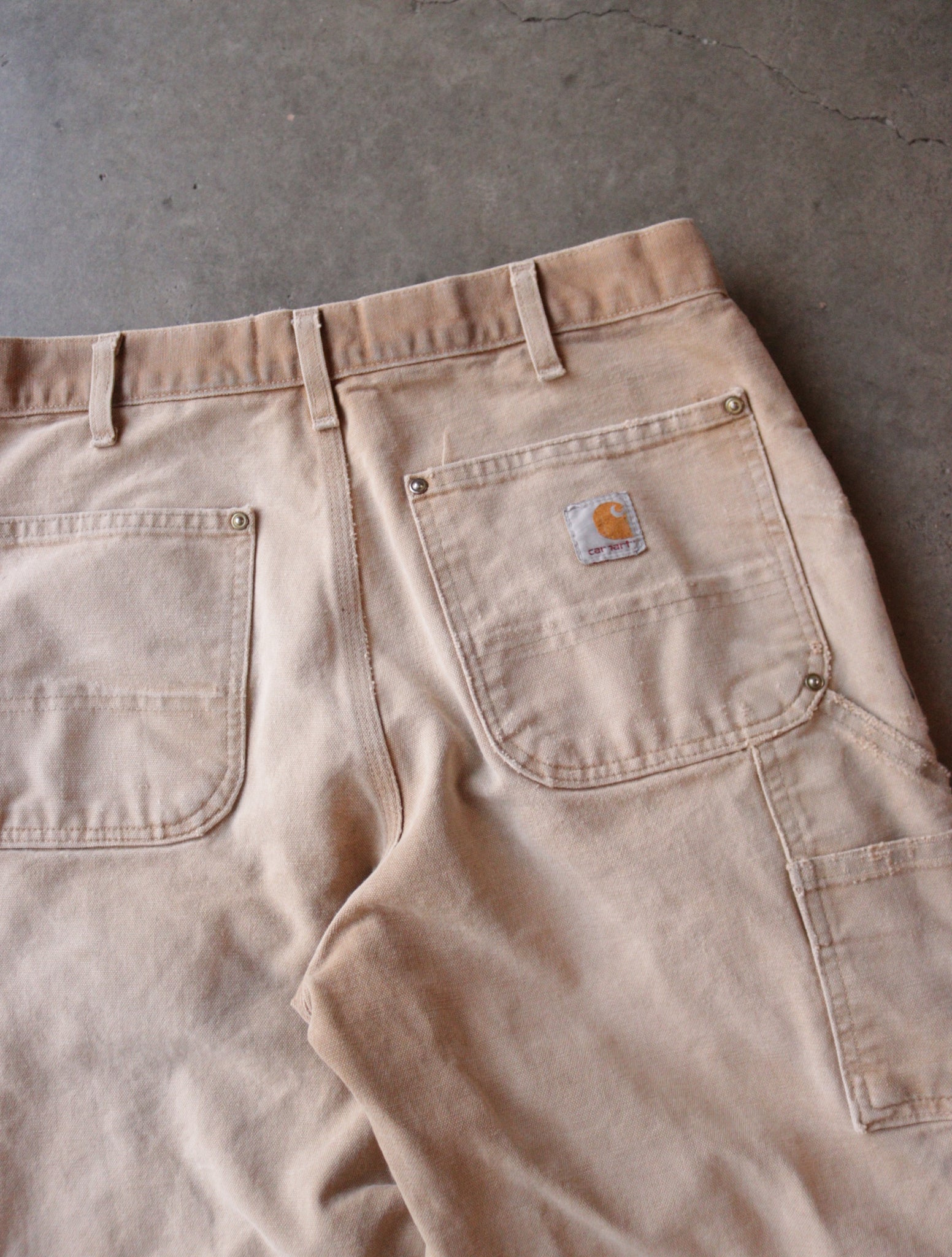 CARHARTT DISTRESSED FADED TAN DOUBLE KNEE PANTS – TWO FOLD