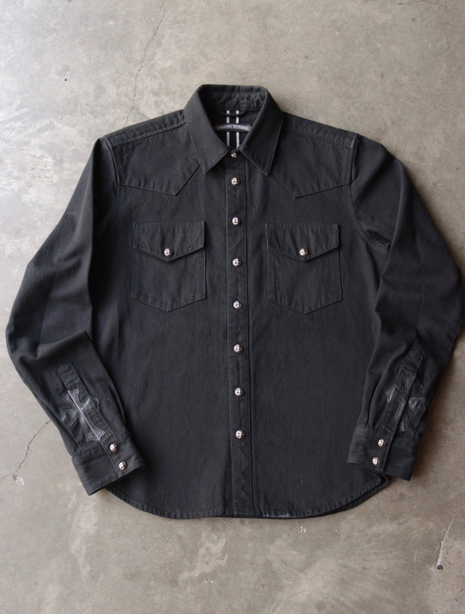2000S CHROME HEARTS DENIM SHIRT  TWO FOLD