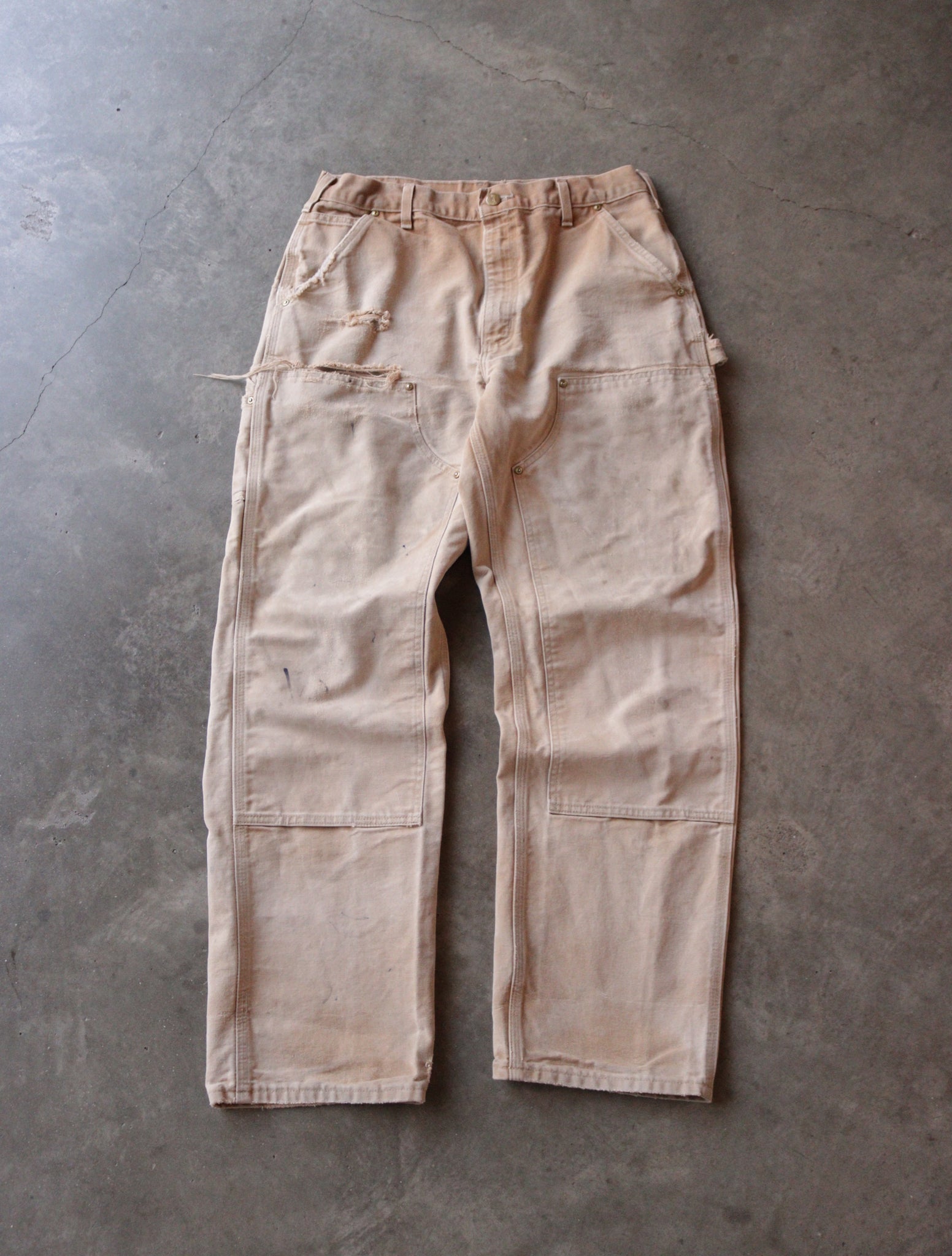 パンツ FI-Distressed Double Knee Pants CARHARTT DISTRESSED FADED TAN DOUBLE KNEE PANTS – TWO FOLD