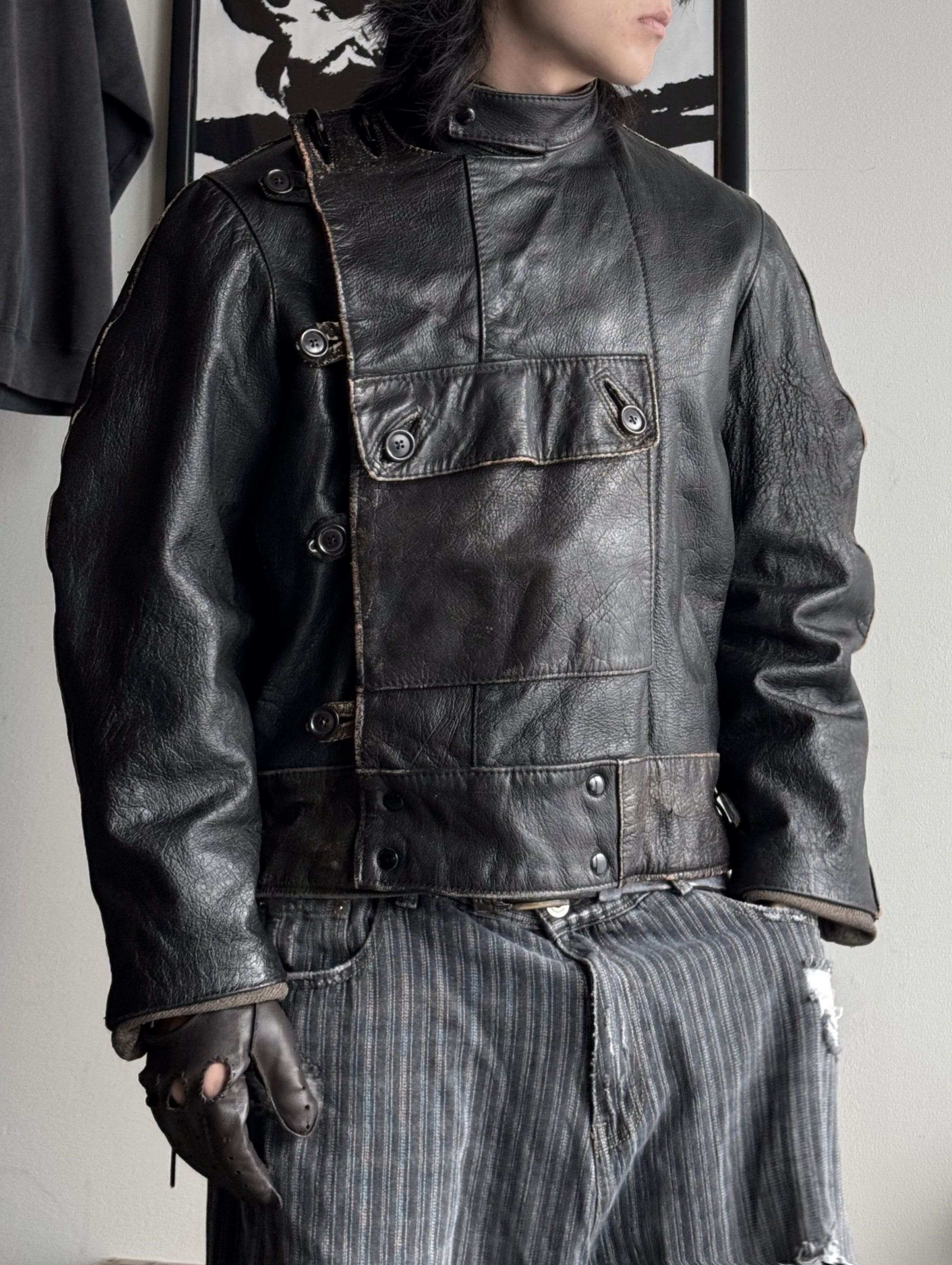 Swedish Army mortorcycle jacket B’s レザー 50's] Swedish Army Dispatch Rider Leather Motorcycle Jacket