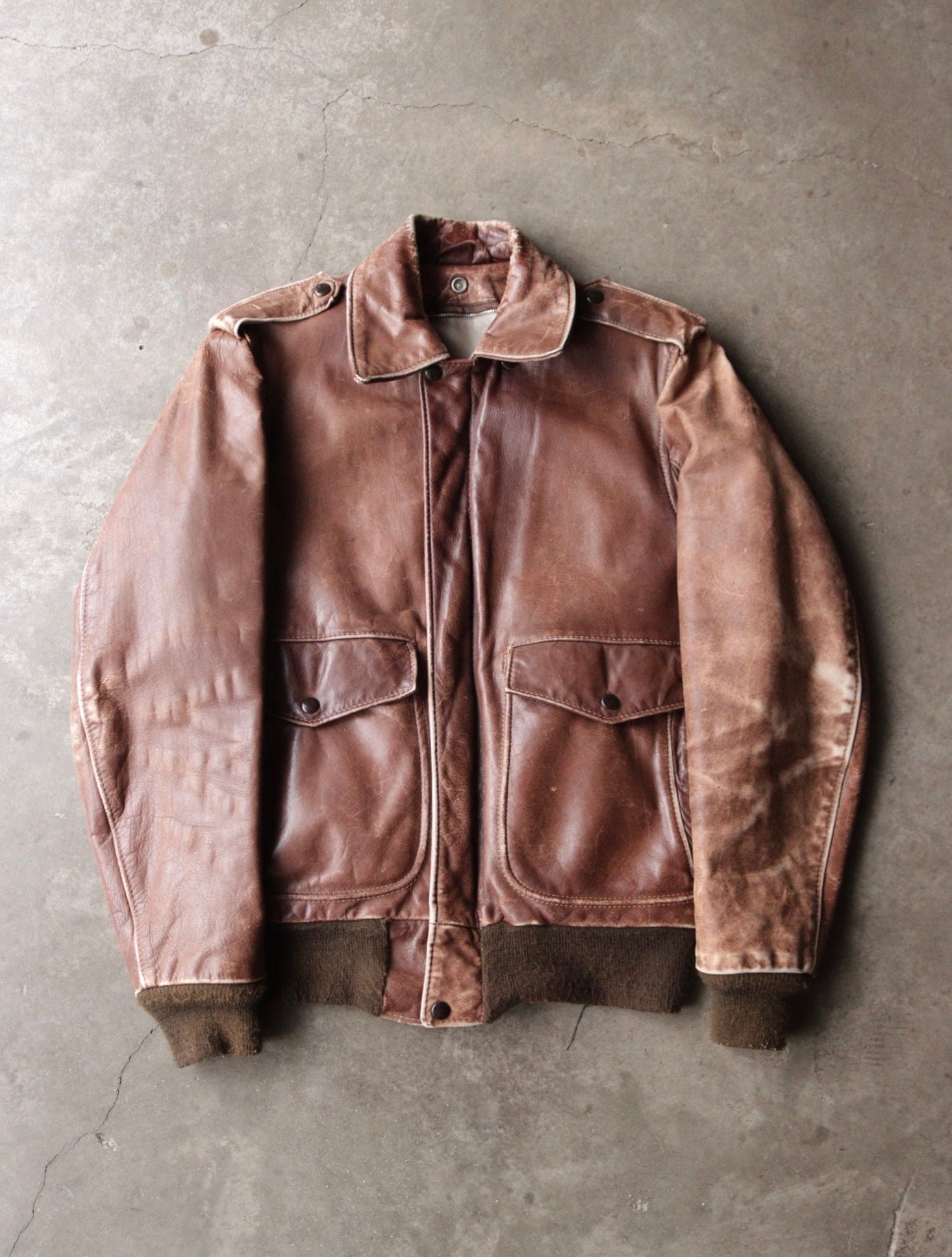 1970S FADED BROWN LEATHER JACKET