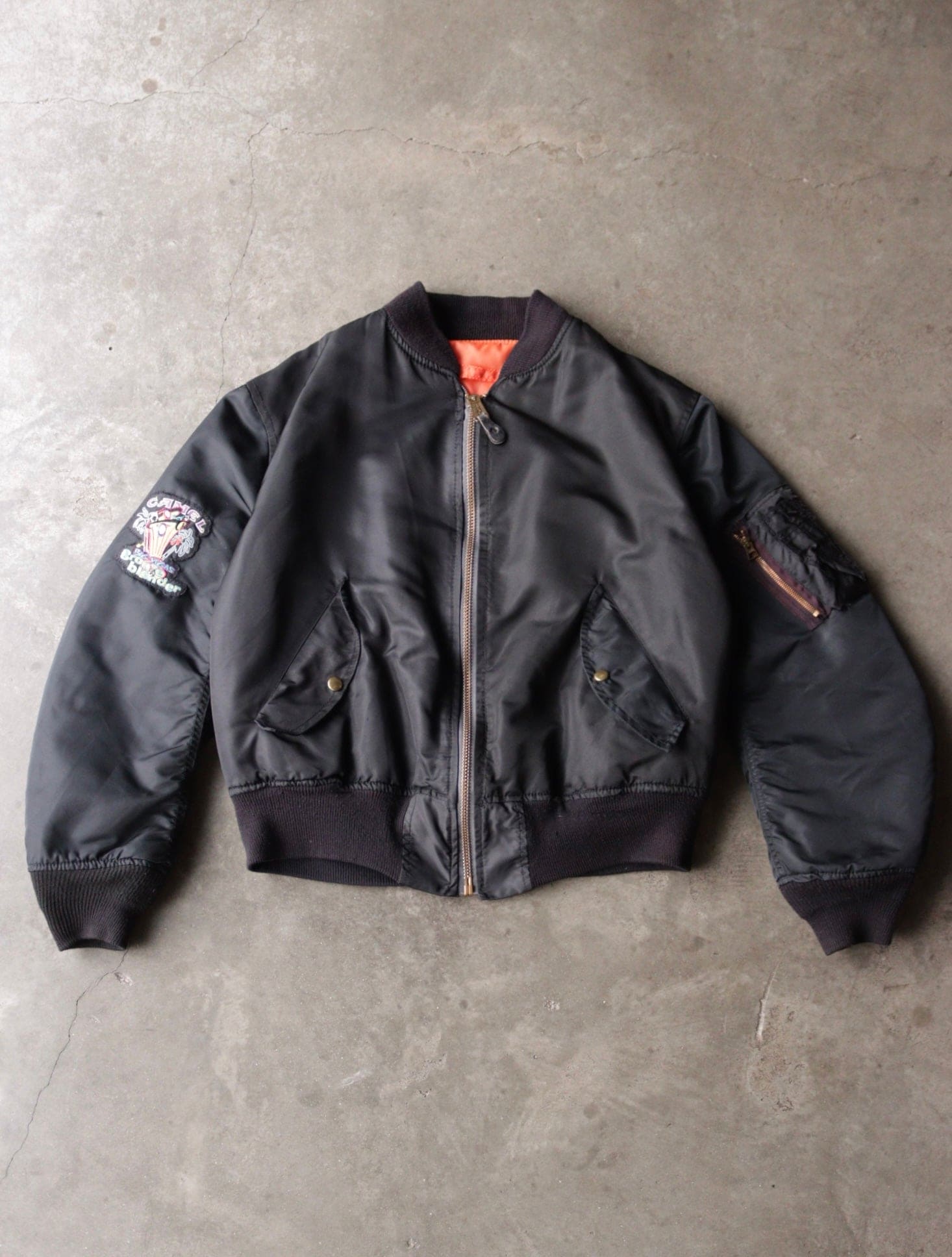 1980S CAMEL MA-1 FADED CUFF BOMBER JACKET
