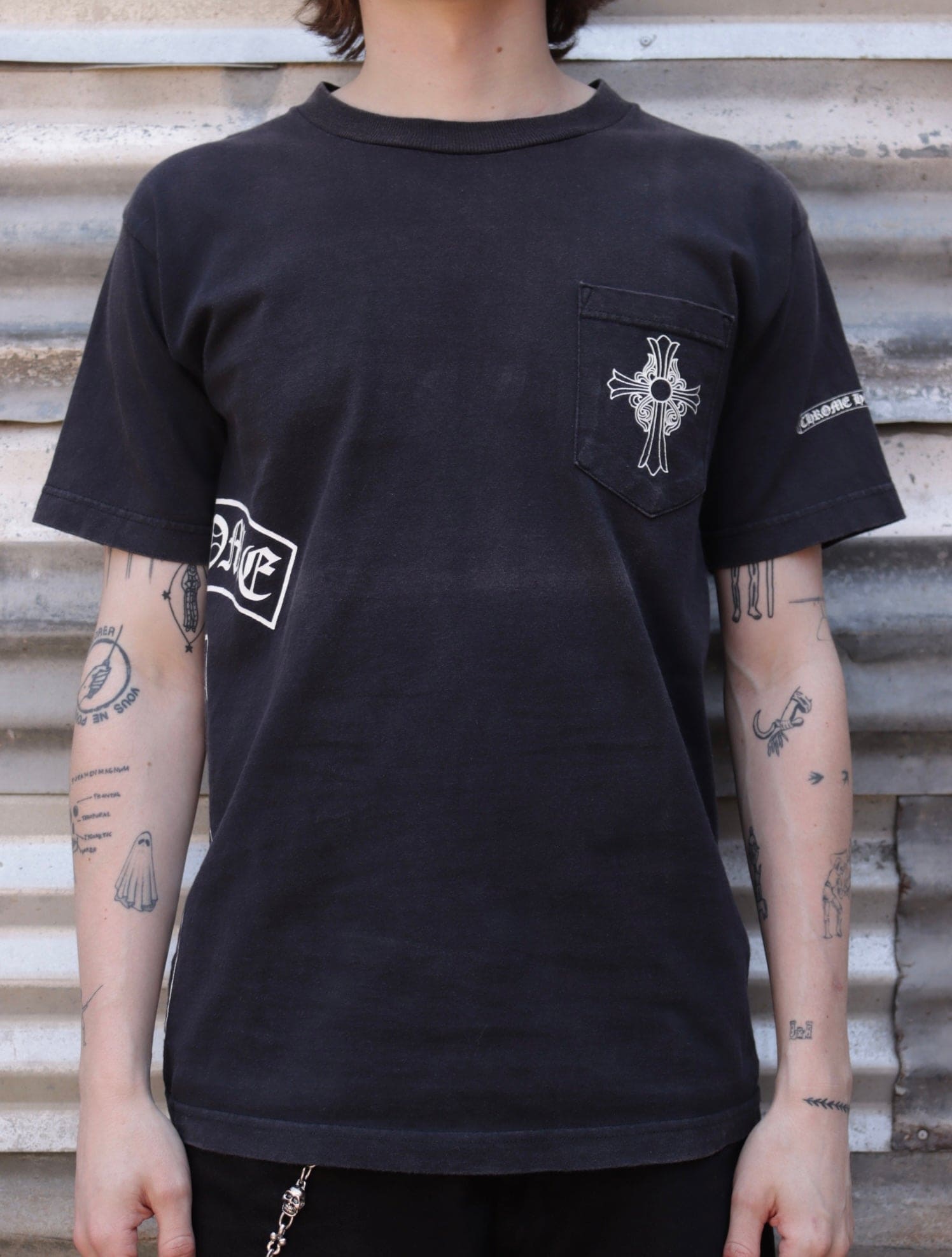 1990S CHROME HEARTS FADED T BAR TEE