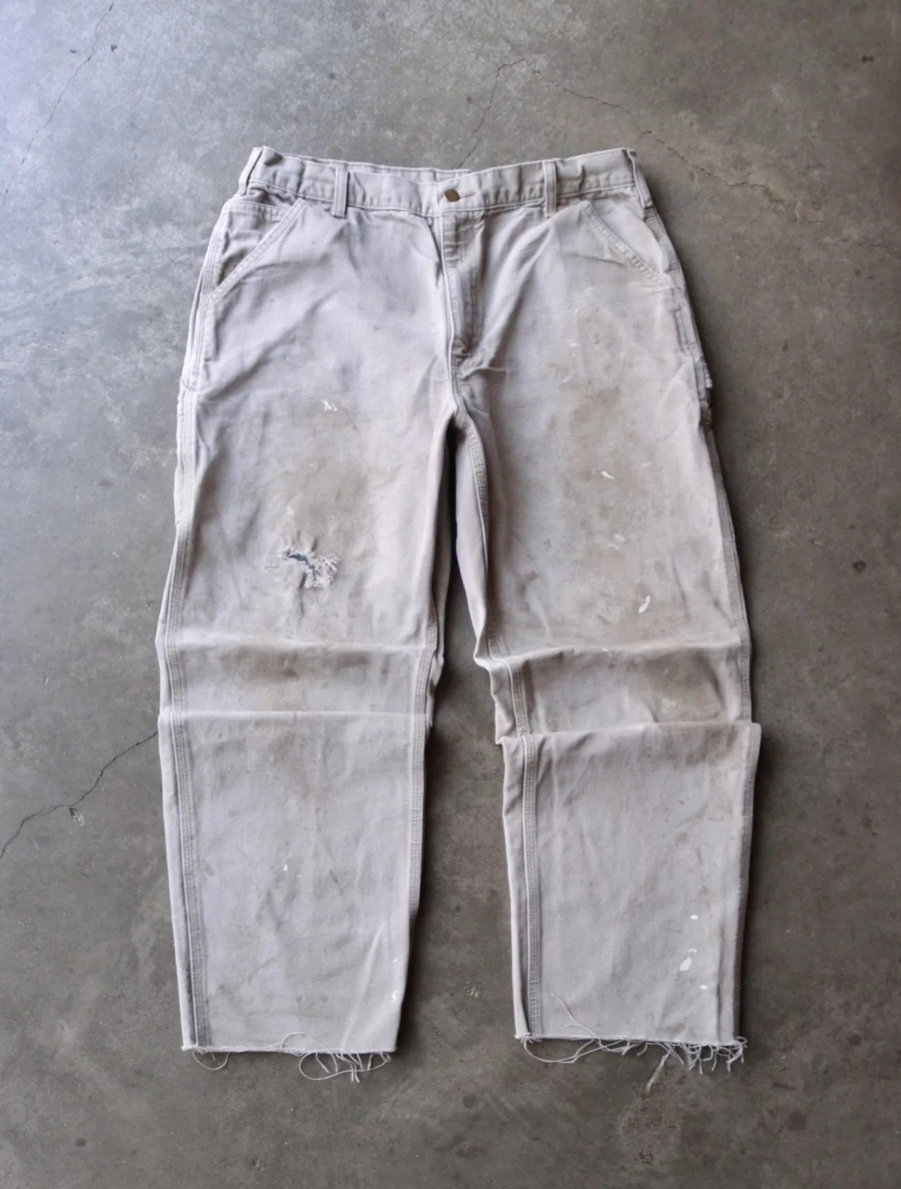 2000S FADED CHOPPED CARHARTT WORK PANTS