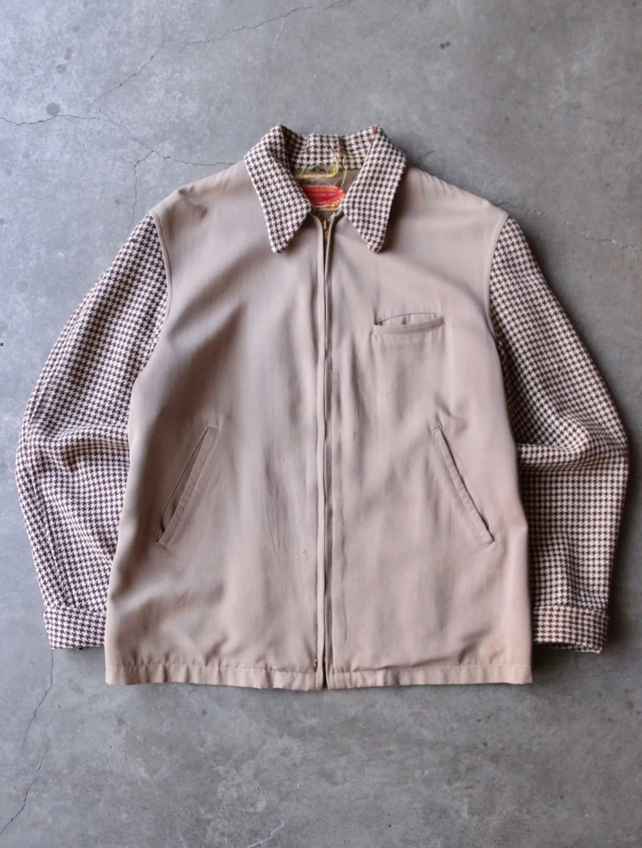 1940S HOUNDSTOOTH GABARDINE JACKET – TWO FOLD