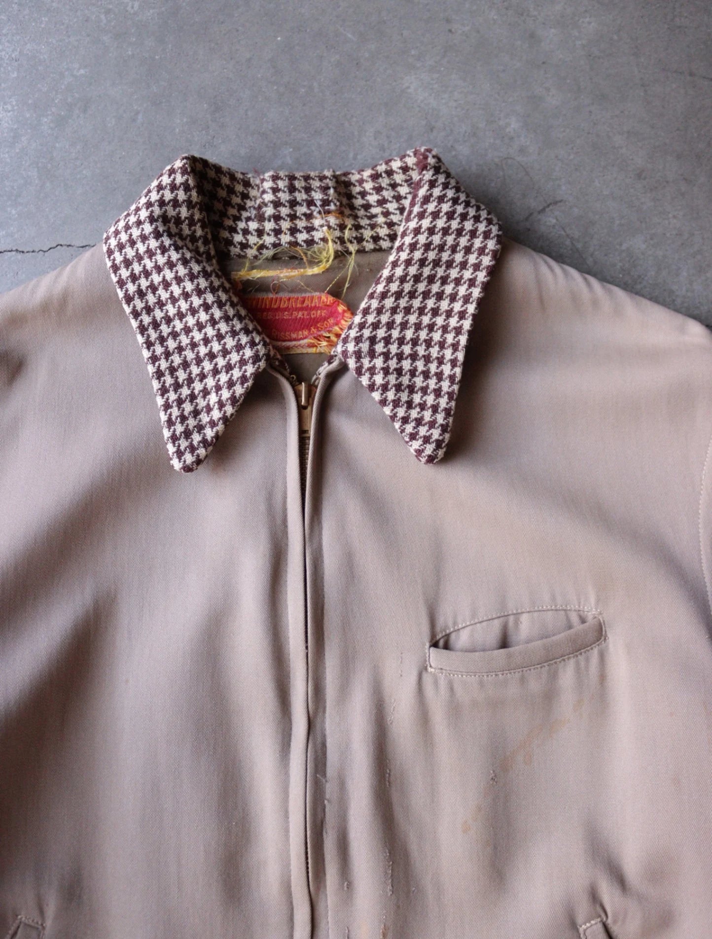 1940S HOUNDSTOOTH GABARDINE JACKET – TWO FOLD